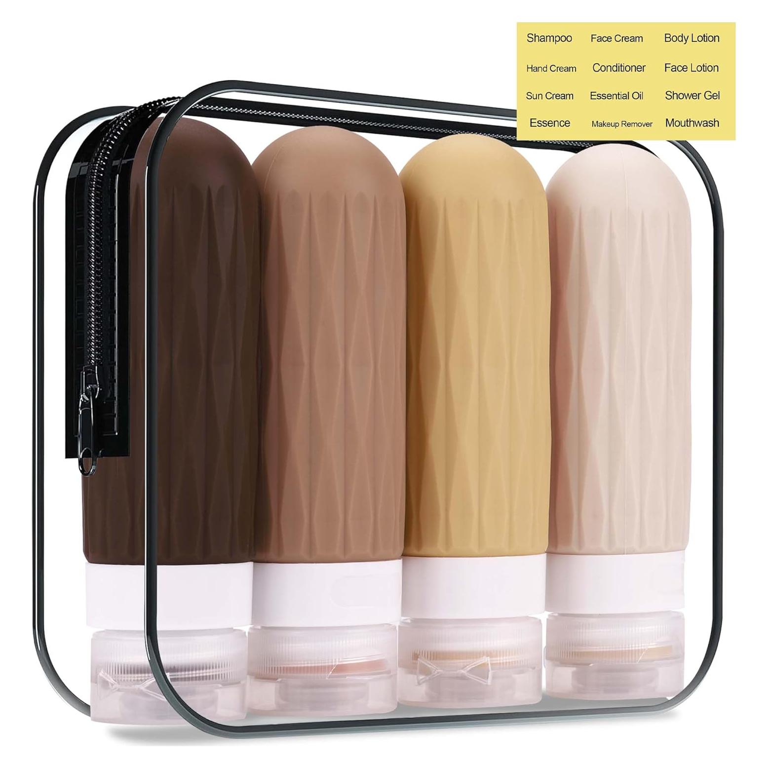 Botellas de Viaje Silicona 3oz Aprobadas por TSA - DIPMEND