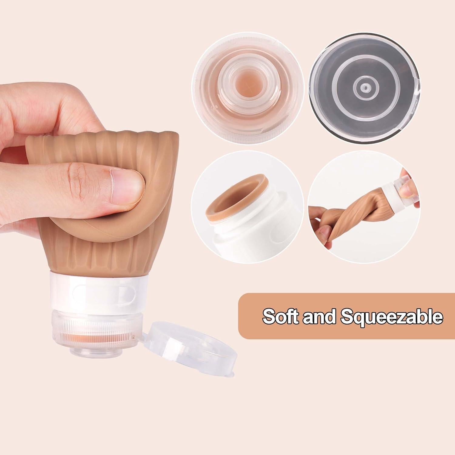 Botellas de Viaje Silicona 3oz Aprobadas por TSA - DIPMEND