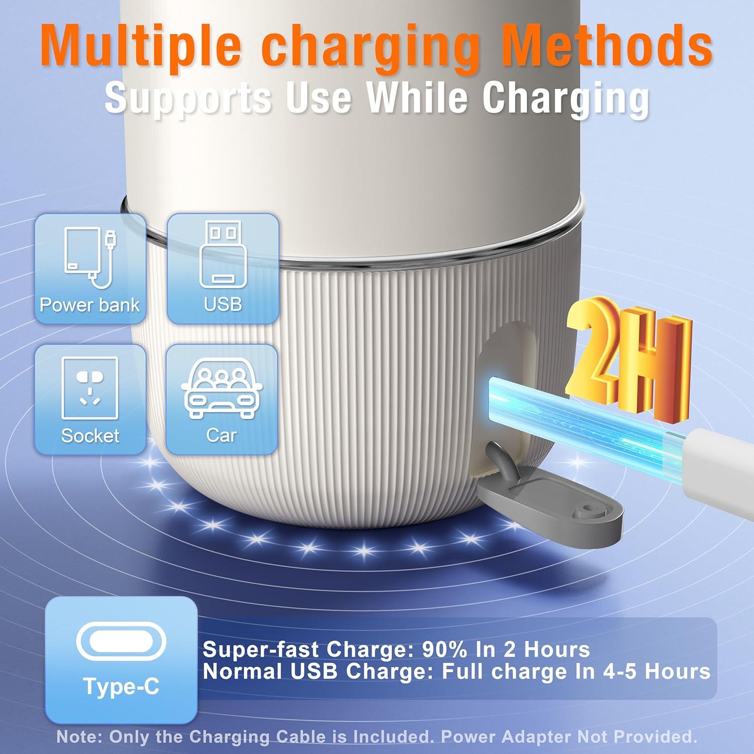 Calentador de Botellas Portátil 400ml - Carga Rápida y Control de Temperatura