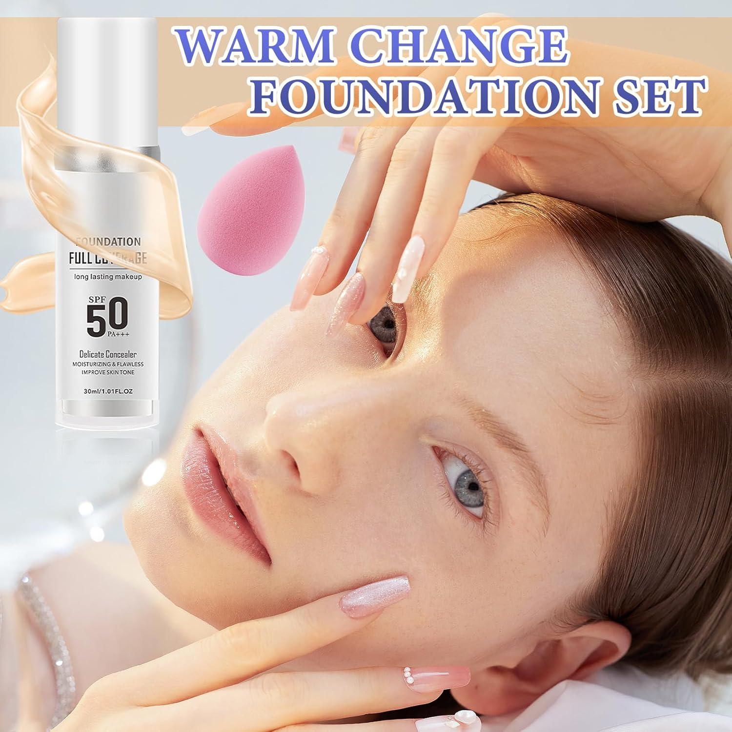 Set de Base de Maquillaje Líquida Cambia de Color PPD 2 Piezas