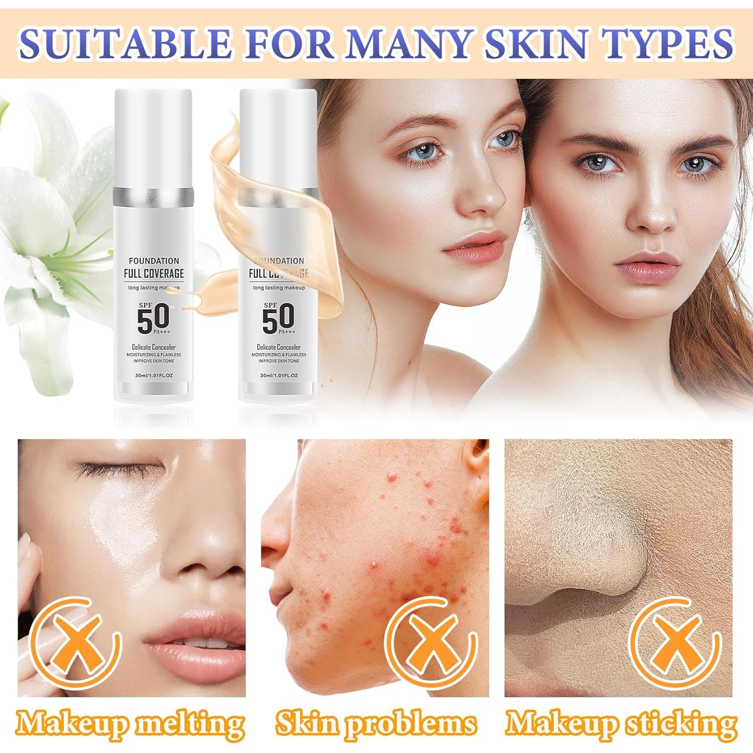 Set de Base de Maquillaje Líquida Cambia de Color PPD 2 Piezas