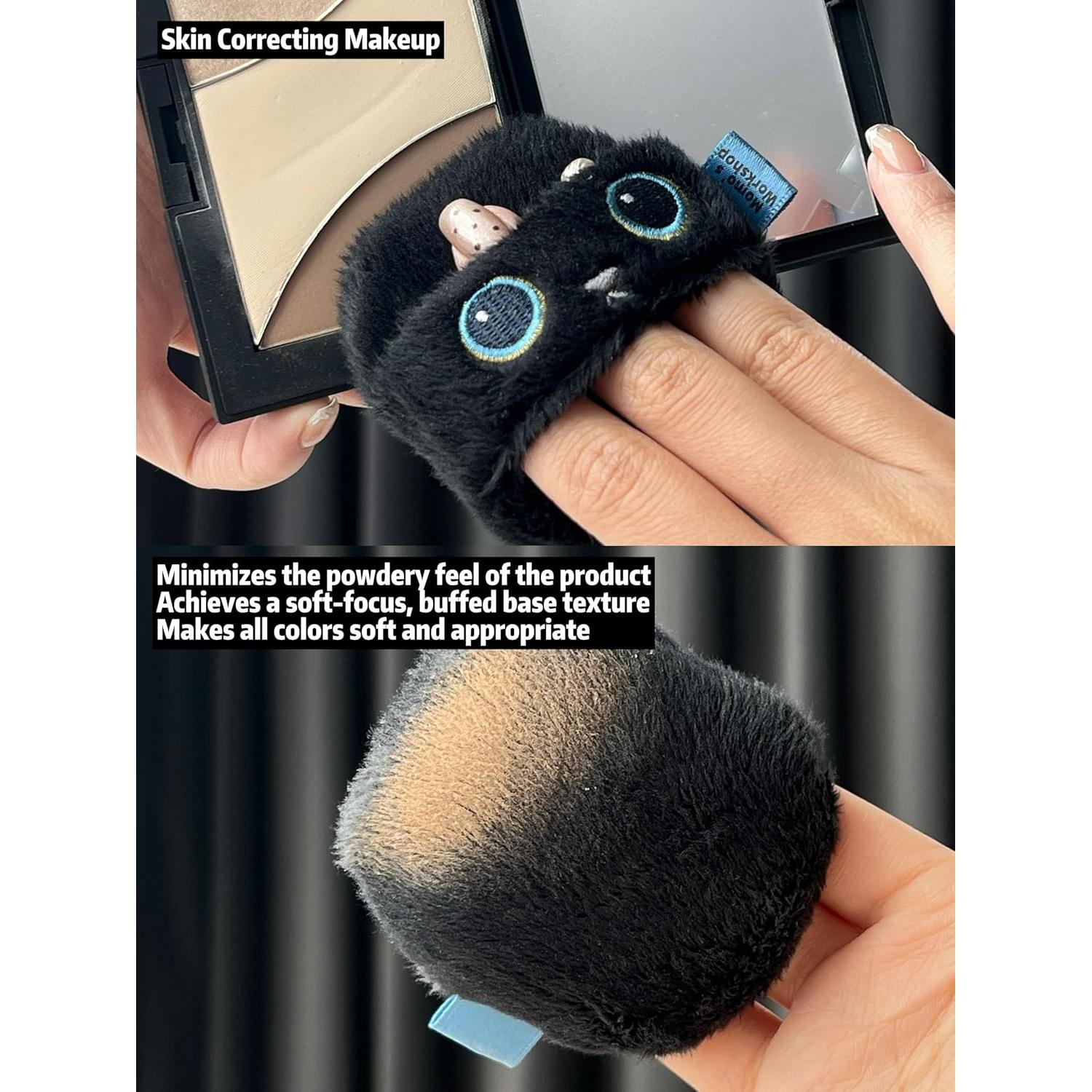 Esponja de Maquillaje Fluffy Taller de Momo 7x7 cm Negra