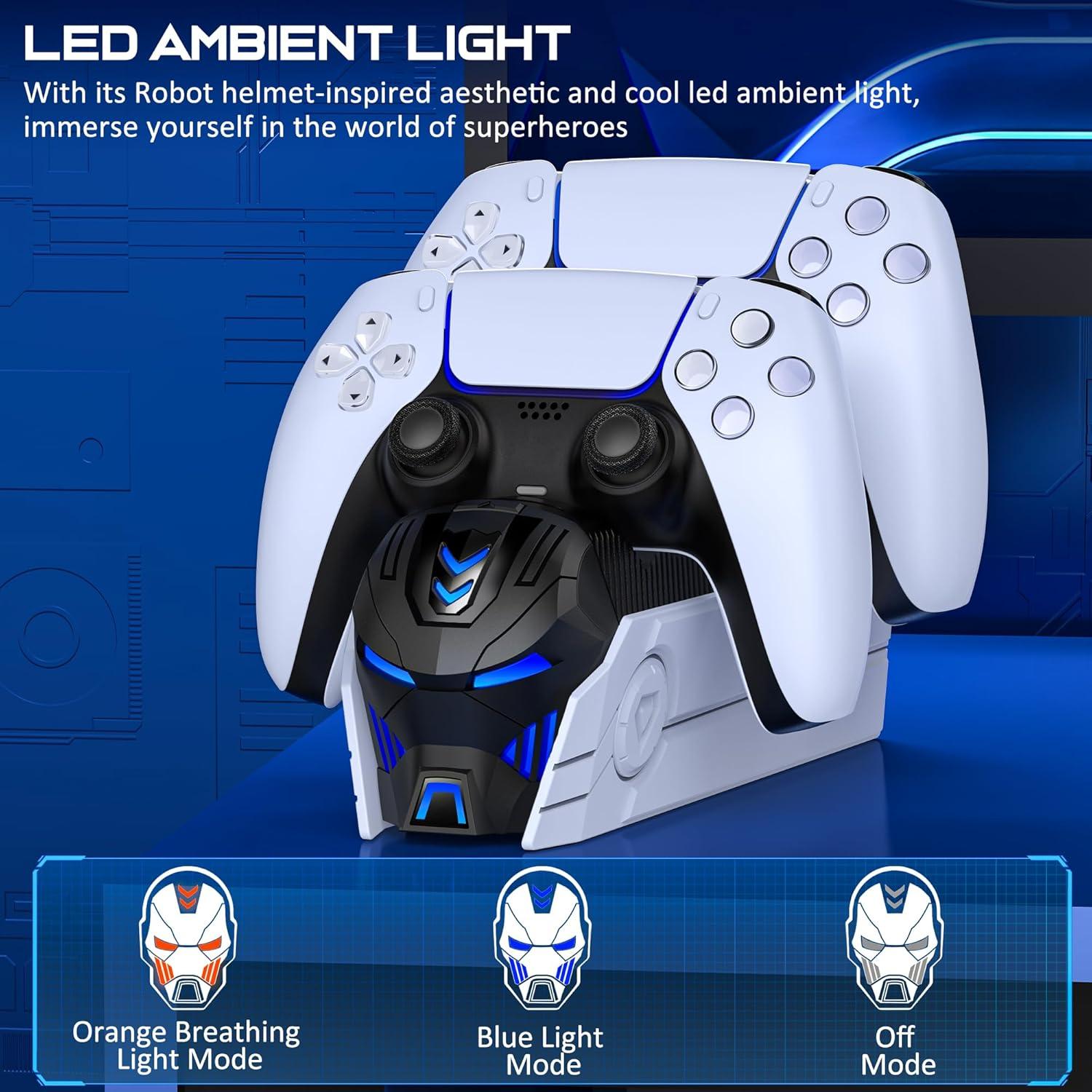 Estación de Carga Doble PS5 Svetaecho con LED - Carga Rápida