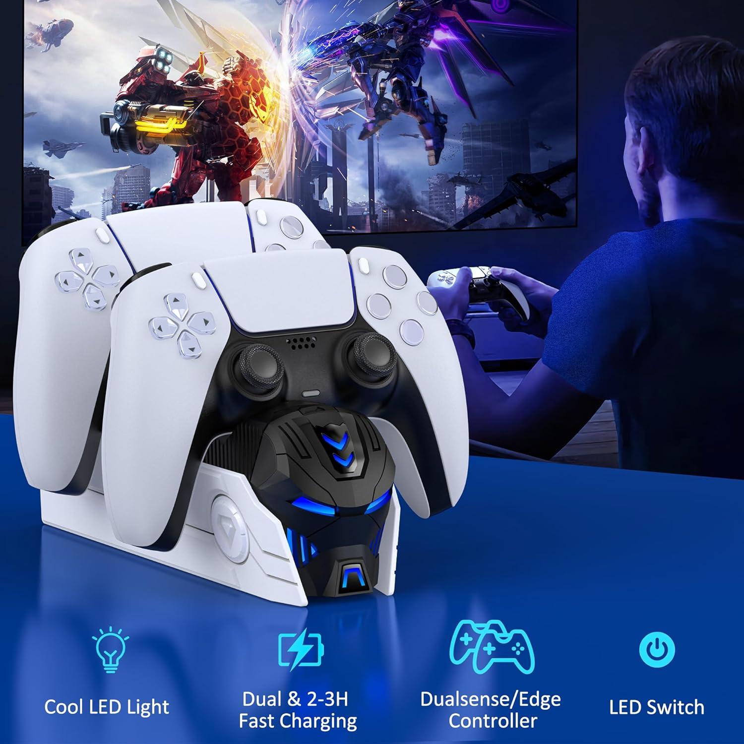 Estación de Carga Doble PS5 Svetaecho con LED - Carga Rápida