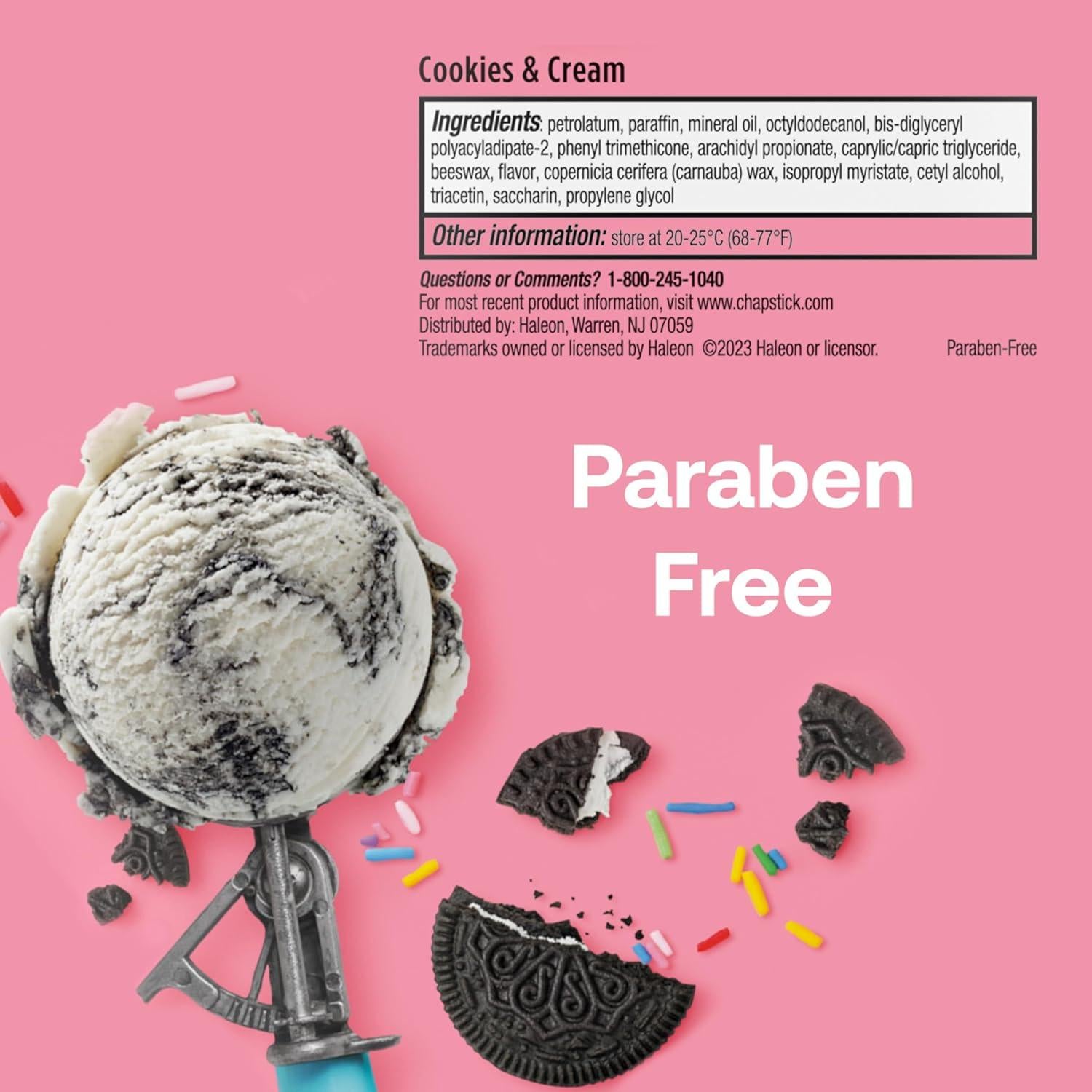 Bálsamo Labial ChapStick Fiesta de Helado Galletas y Crema 12x4.25g