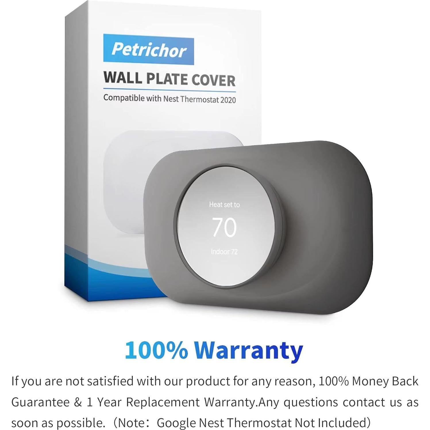 Cubierta de Placa de Pared para Termostato Nest Petrichor Gris