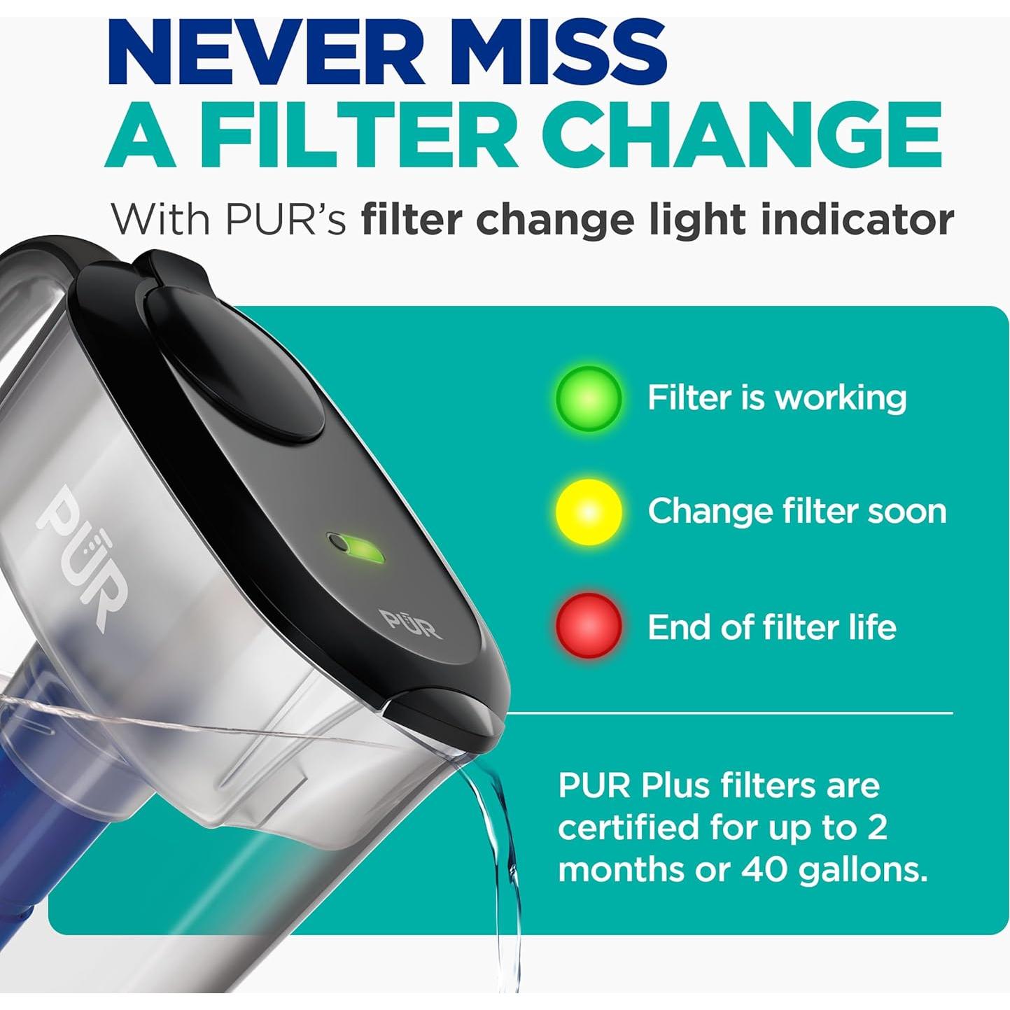 Jarra de Agua PUR Plus 11 Tazas con Filtro Reductor de Plomo