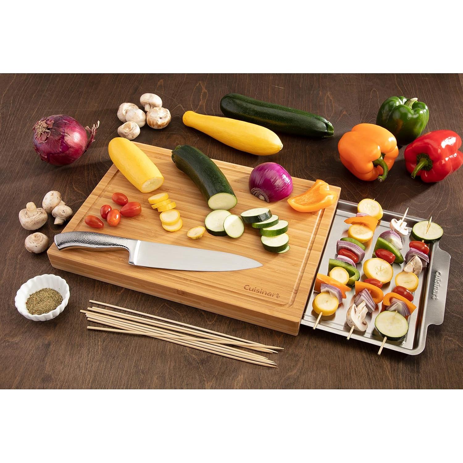 Tabla de Cortar de Bambú Cuisinart CPK-4884 con Bandeja Inoxidable