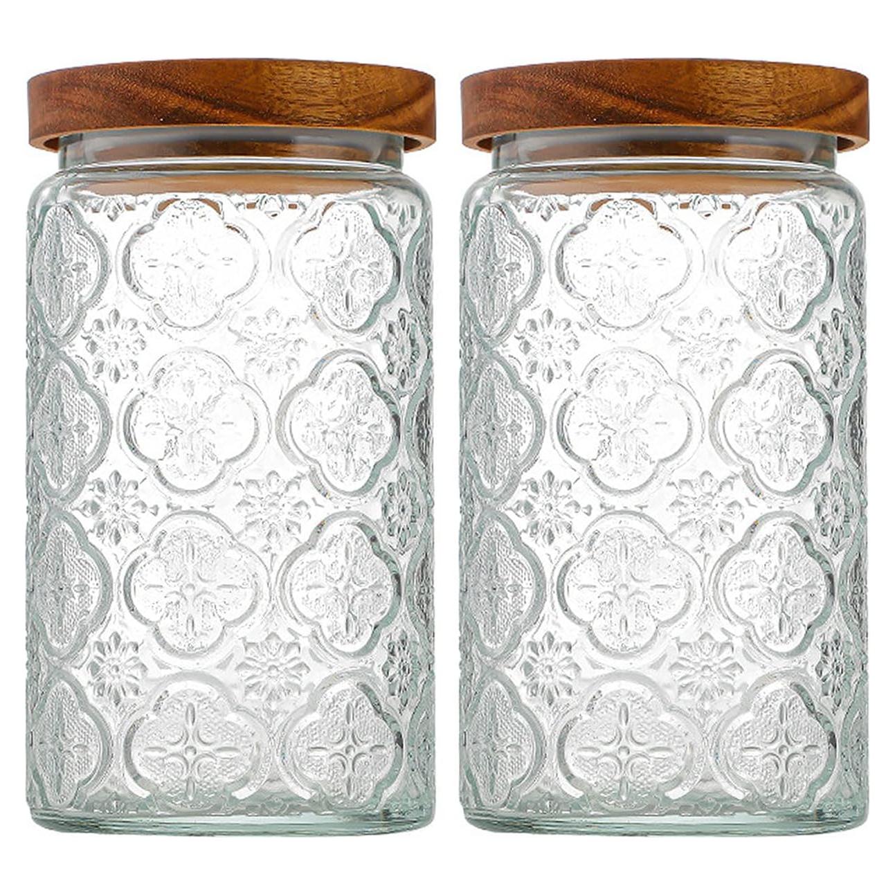 Frascos de Almacenamiento de Vidrio LODIKE 1000ml Set de 2