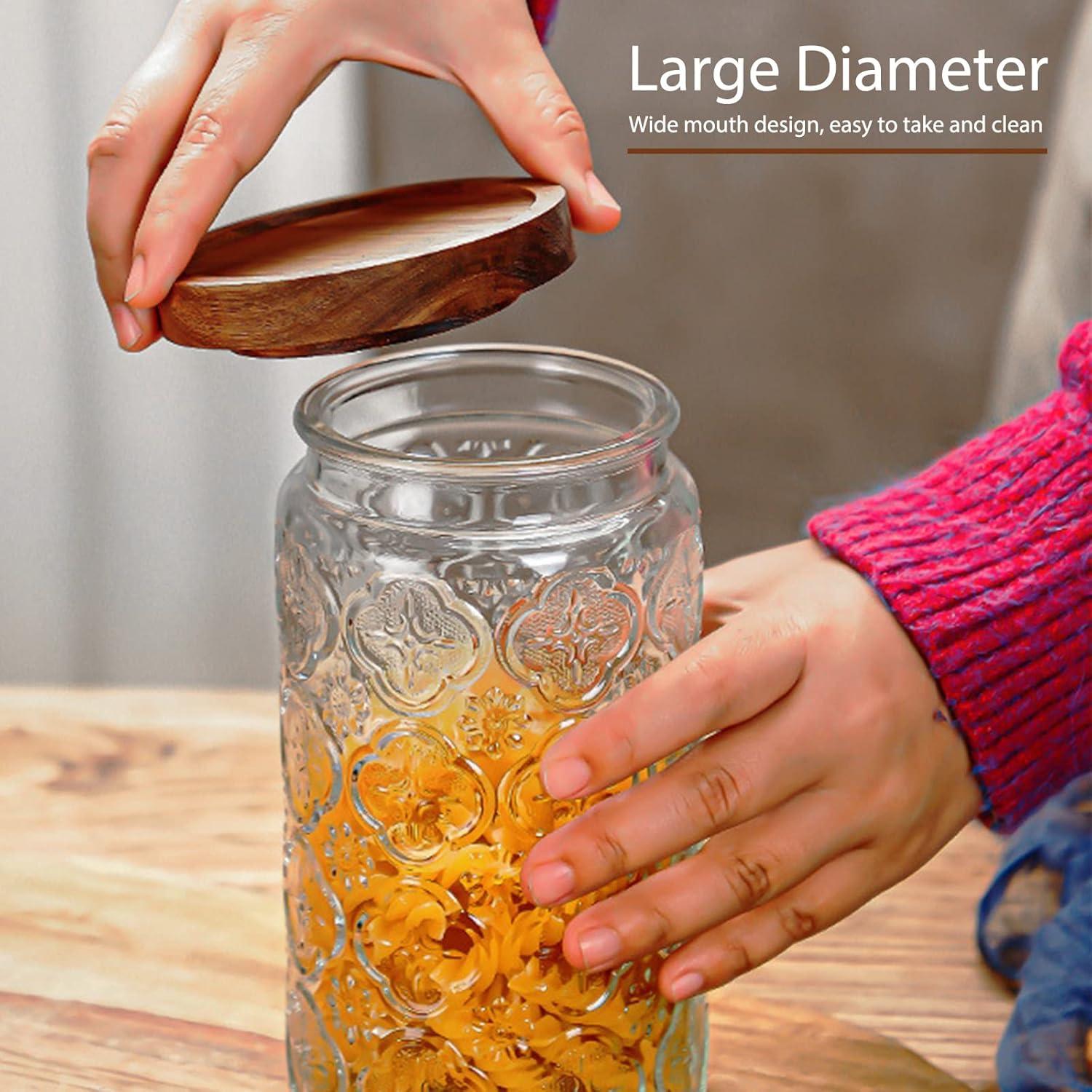 Frascos de Almacenamiento de Vidrio LODIKE 1000ml Set de 2