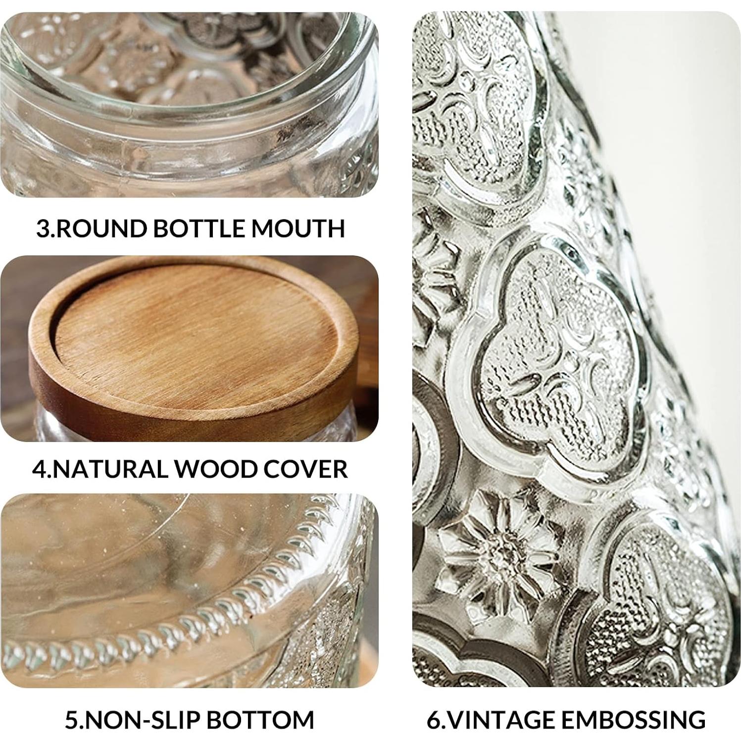 Frascos de Almacenamiento de Vidrio LODIKE 1000ml Set de 2