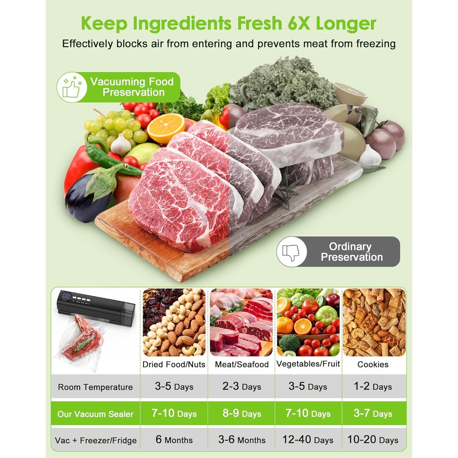 Sellador de Vacío Inalámbrico HUIJUTCHEN 3 en 1 Negro