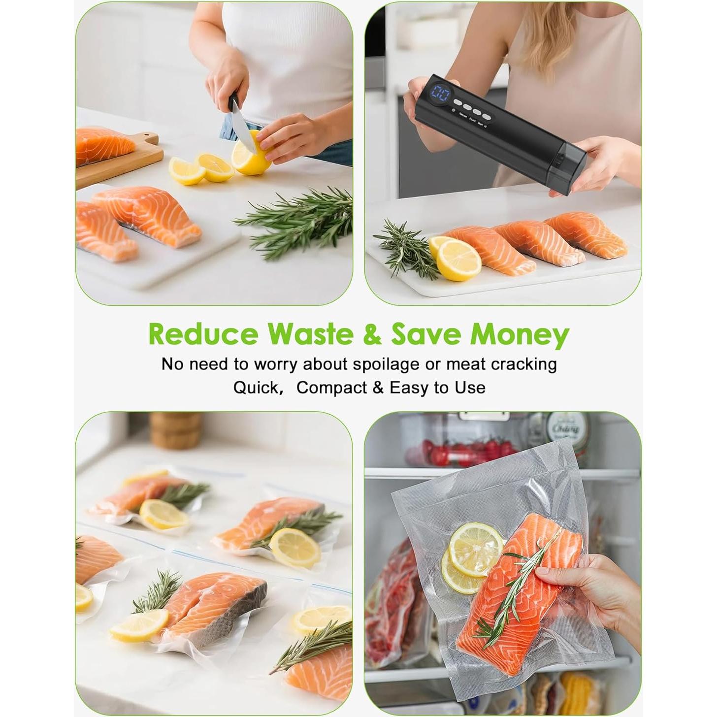 Sellador de Vacío Inalámbrico HUIJUTCHEN 3 en 1 Negro