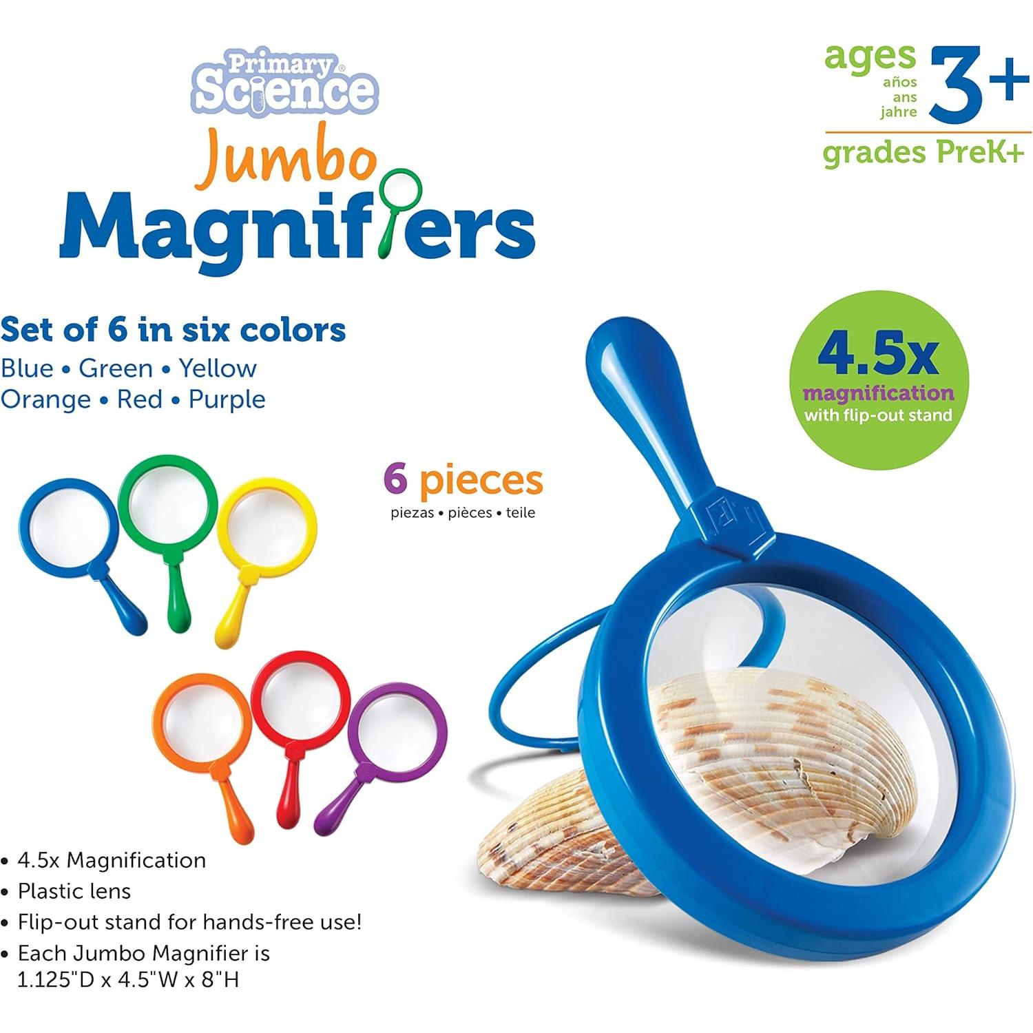 Lupas Jumbo Learning Resources - 6 Piezas para Niños 3+