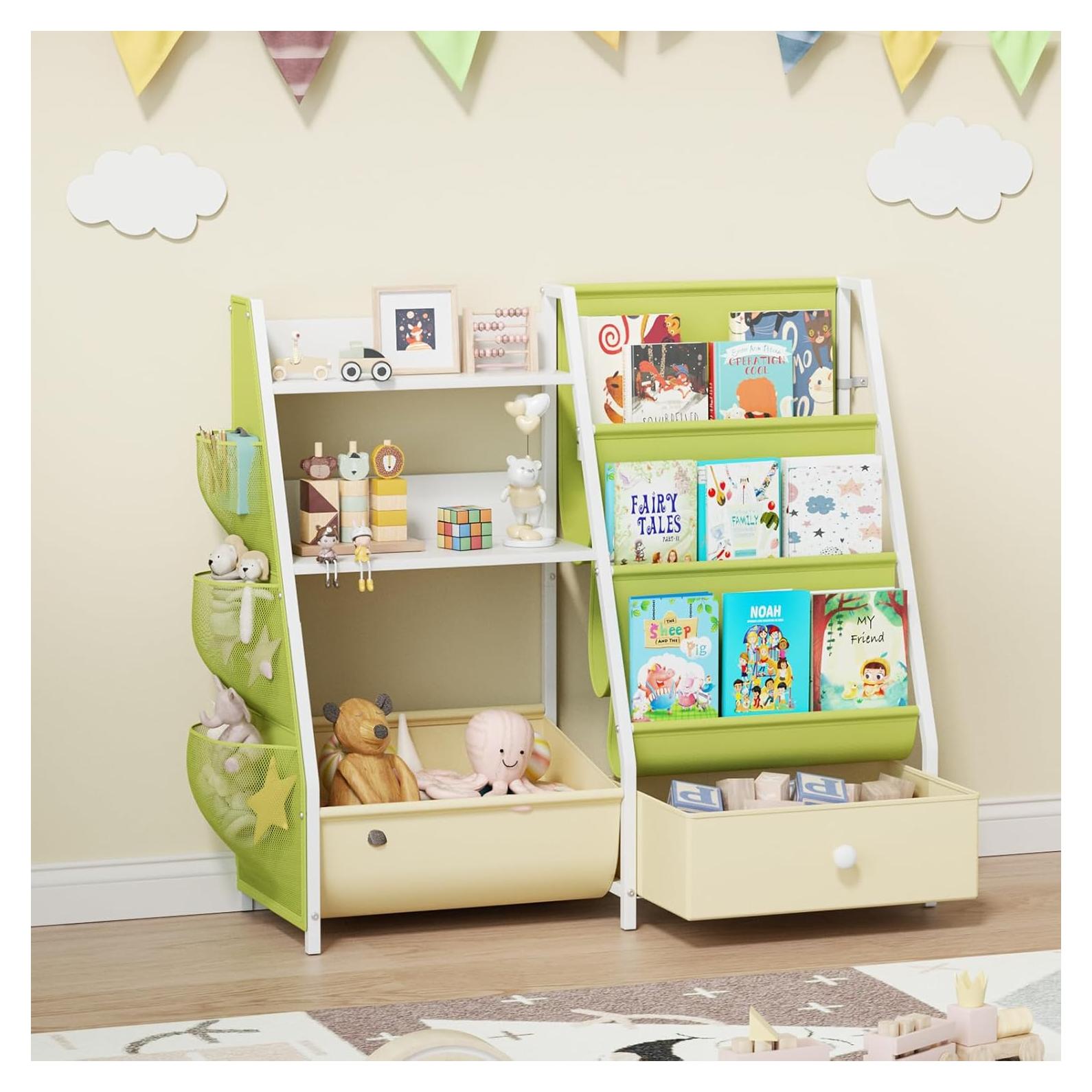 Estantería Organizador de Juguetes 3 en 1 Orekemo Verde