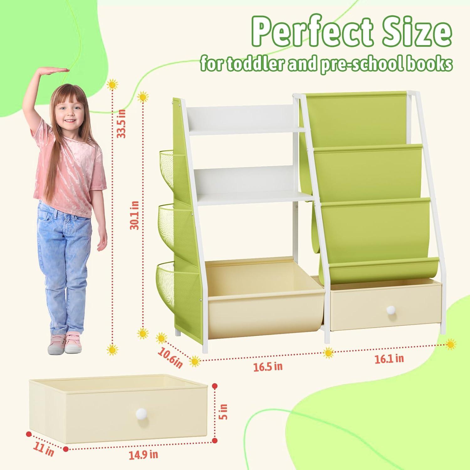 Estantería Organizador de Juguetes 3 en 1 Orekemo Verde