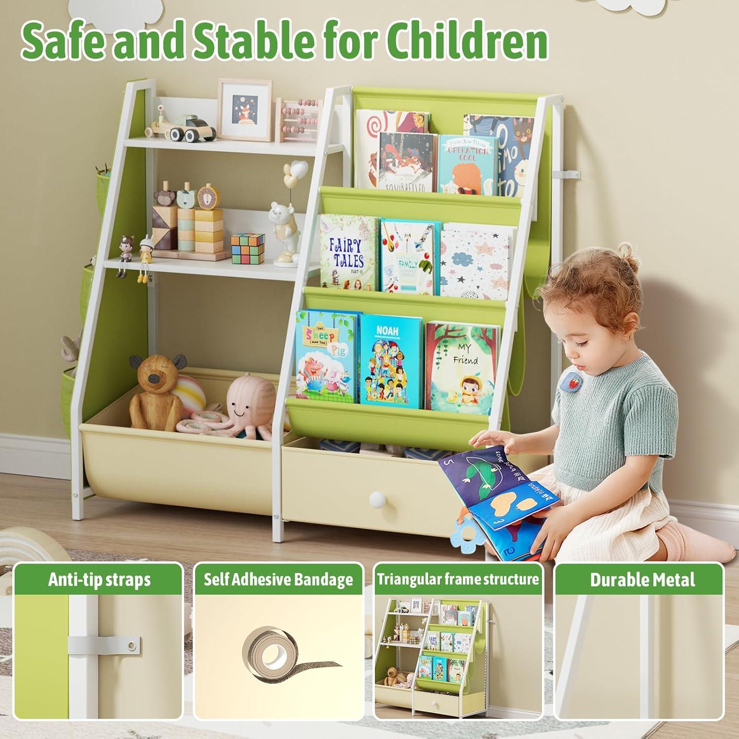 Estantería Organizador de Juguetes 3 en 1 Orekemo Verde