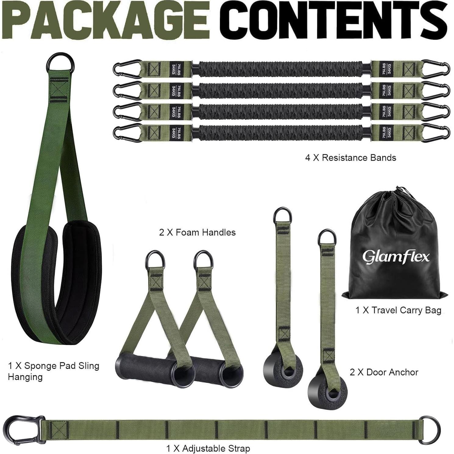 Bandas de Asistencia para Dominadas GlamFlex Ajustables 34 kg