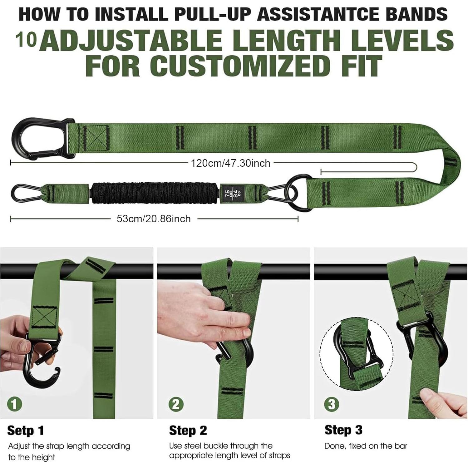 Bandas de Asistencia para Dominadas GlamFlex Ajustables 34 kg