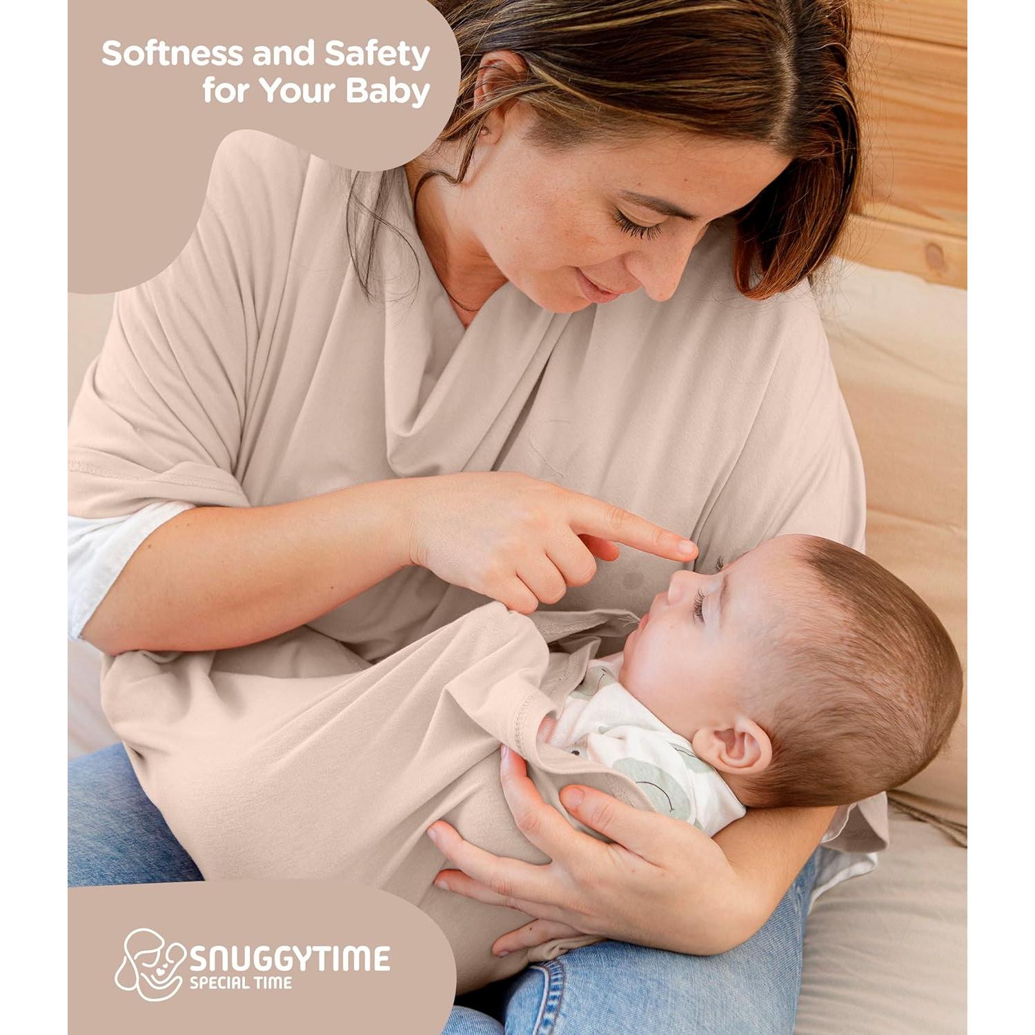 Cubierta de Lactancia 100% Algodón Orgánico Beige - Suave y Transpirable