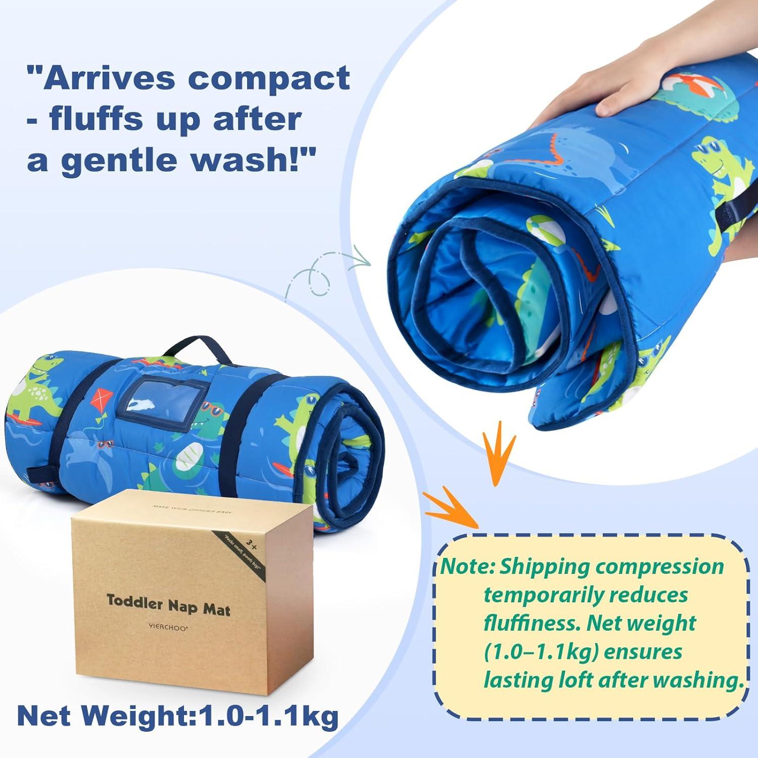 Colchoneta para Siesta Yierchoo con Almohada y Manta Dinosaurio