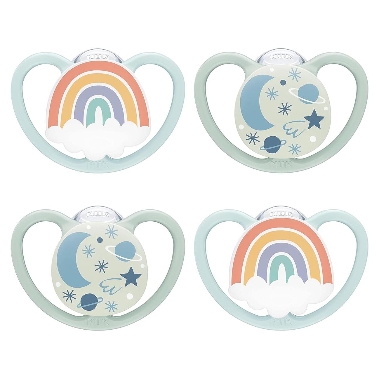Chupete ortodóntico NUK Space 0-6 meses brilla en la oscuridad