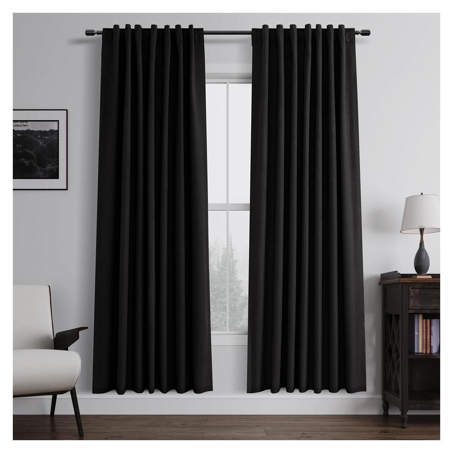 Cortinas Blackout BOODII Negras 132x203 cm 2 Paneles Aislantes