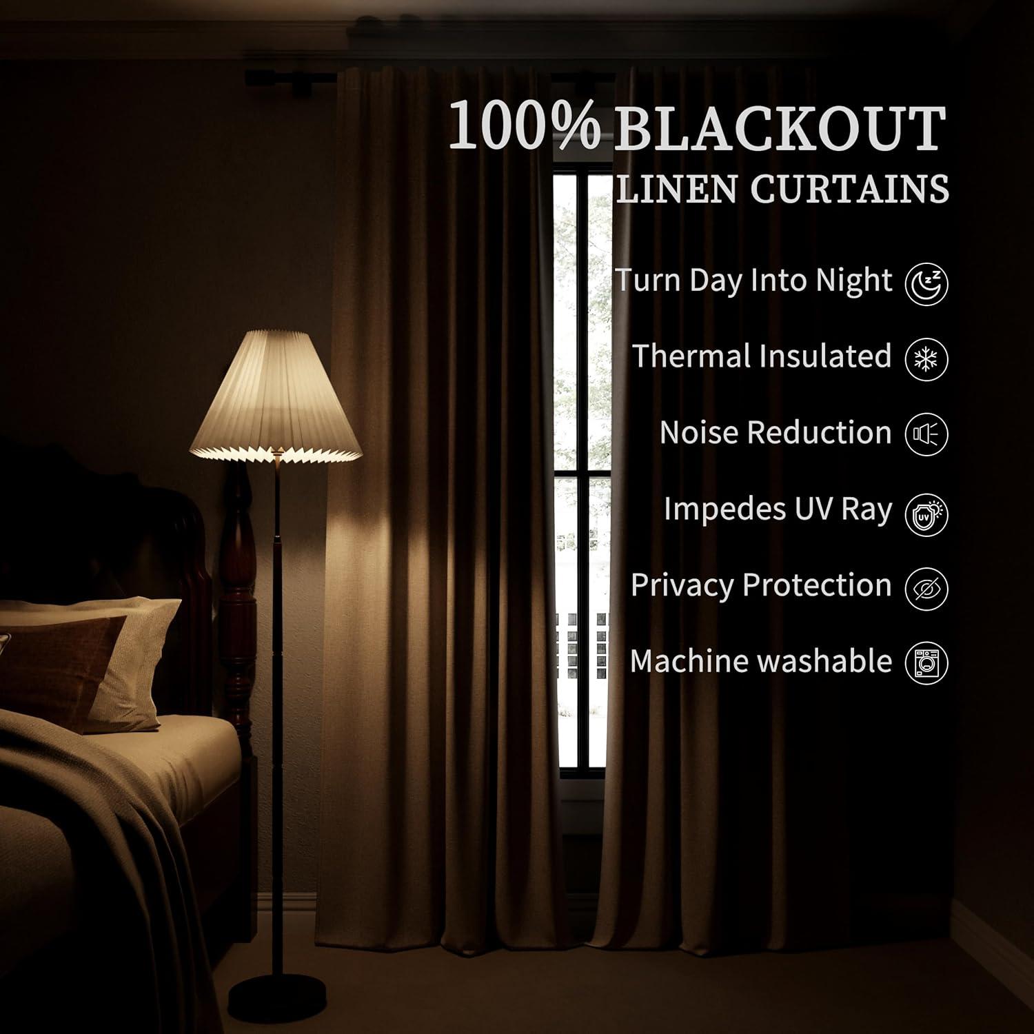 Cortinas Blackout BOODII Negras 132x203 cm 2 Paneles Aislantes
