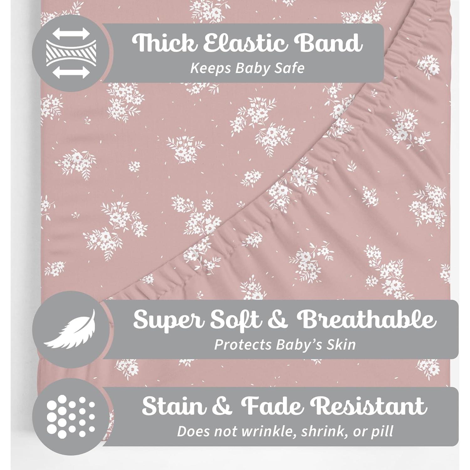 Funda de Cambiador Rosa Antiguo Sorrel + Fern - Algodón Orgánico