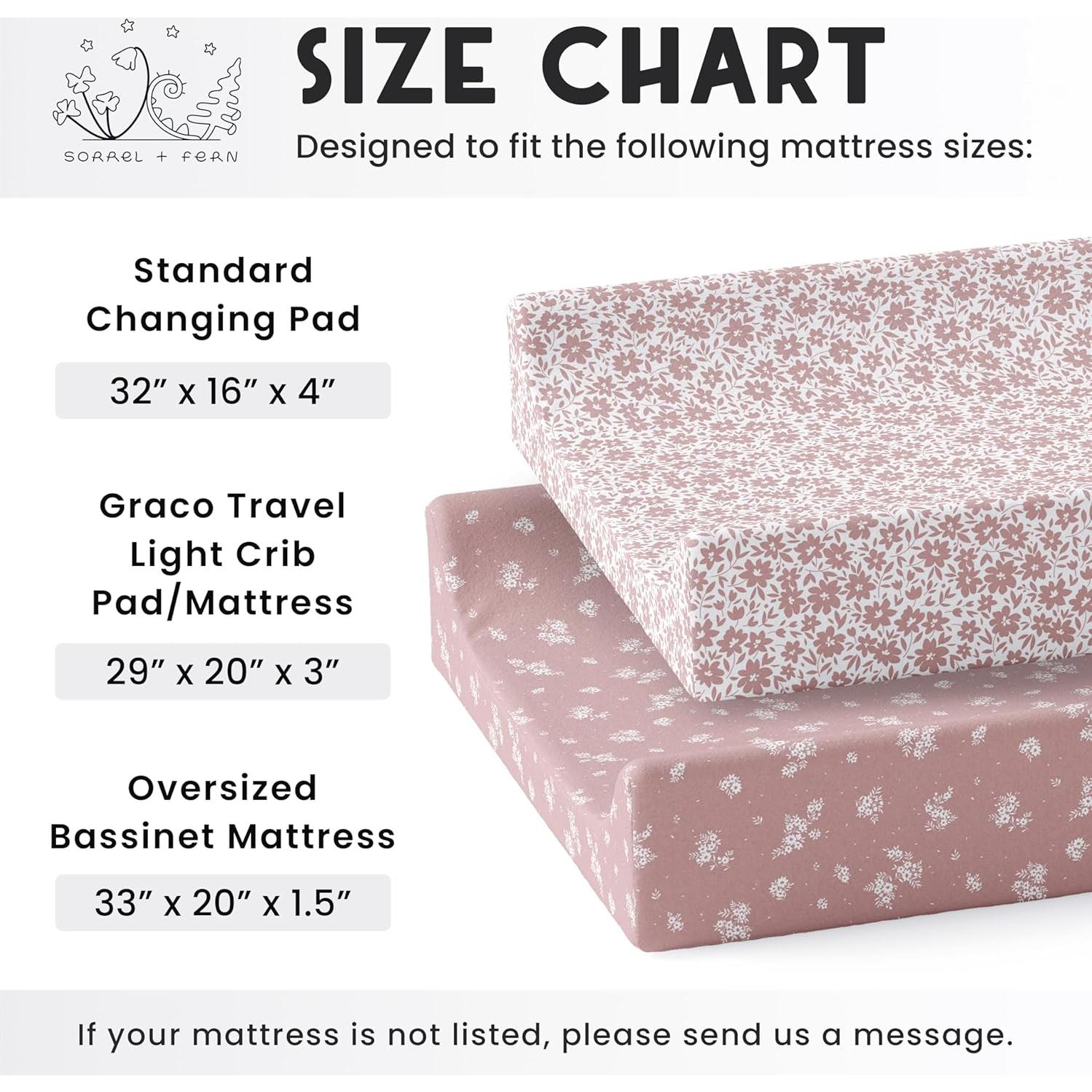 Funda de Cambiador Rosa Antiguo Sorrel + Fern - Algodón Orgánico