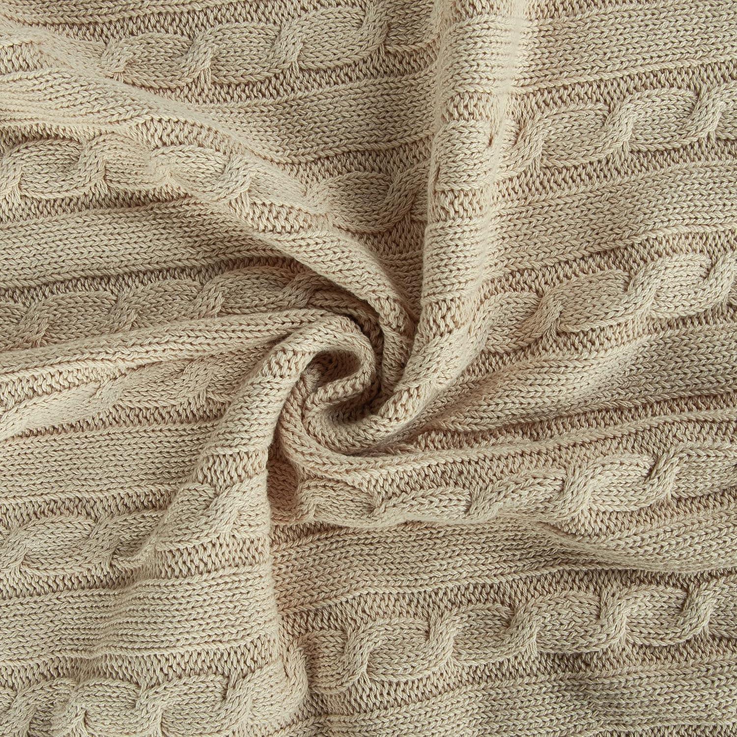 Manta de Algodón NTBAY 76x102 cm Suave y Transpirable Albaricoque