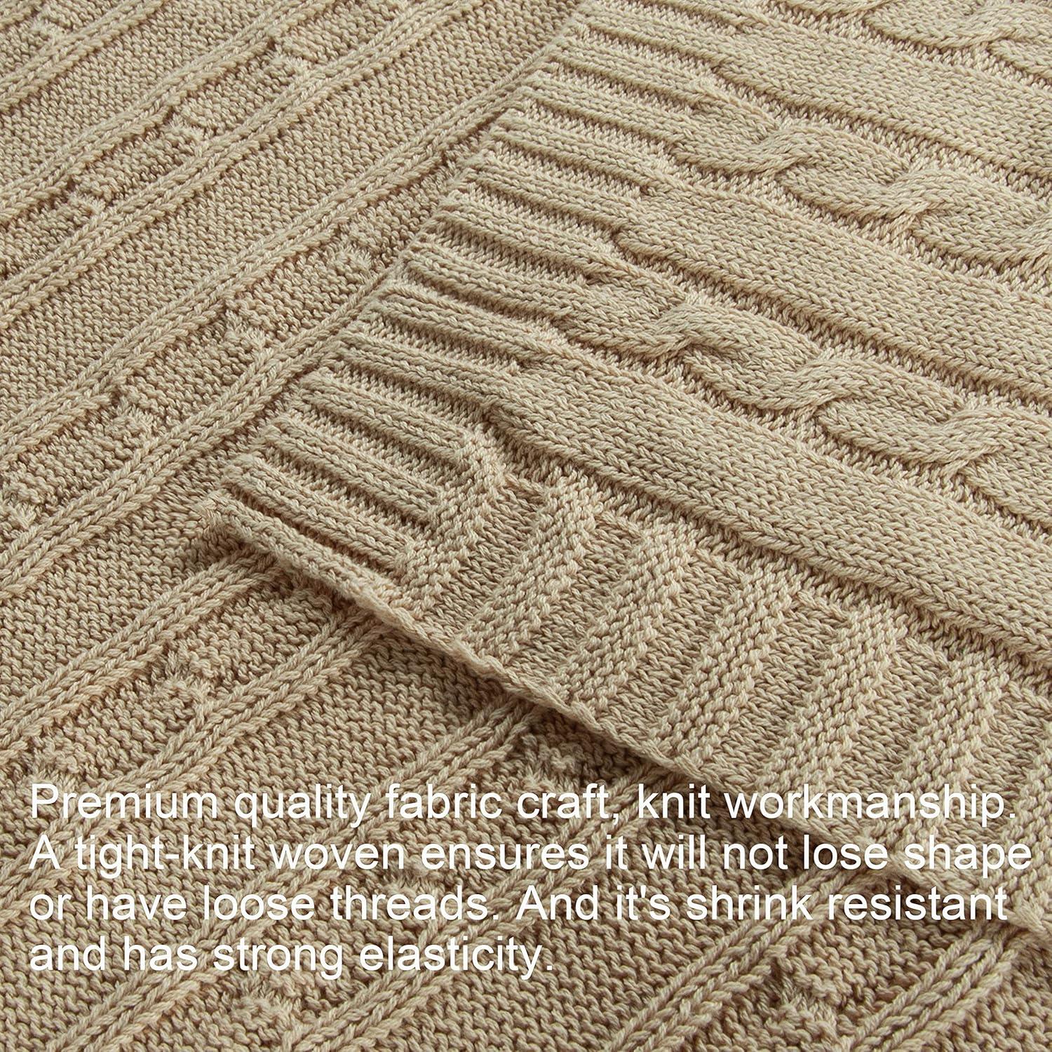 Manta de Algodón NTBAY 76x102 cm Suave y Transpirable Albaricoque