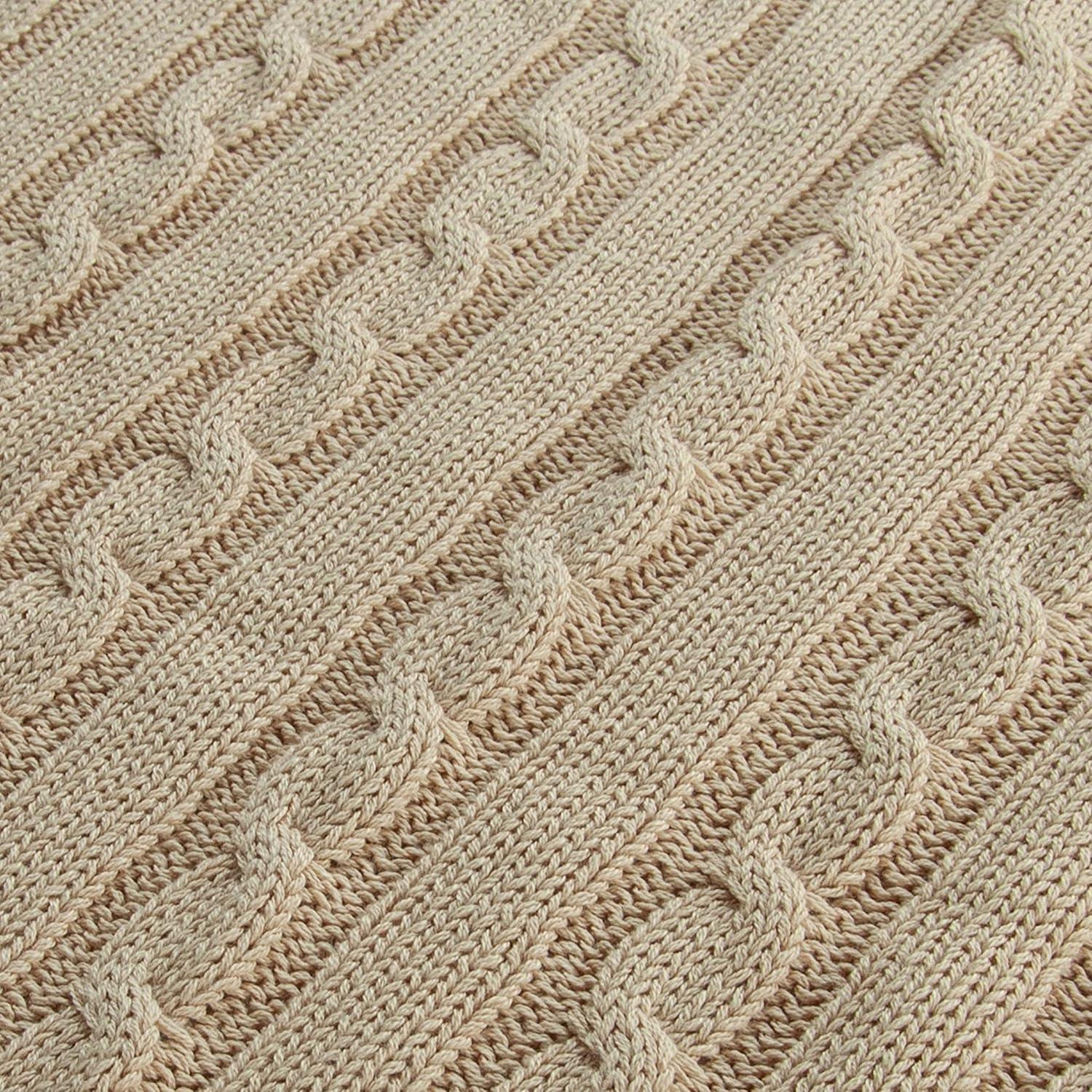 Manta de Algodón NTBAY 76x102 cm Suave y Transpirable Albaricoque