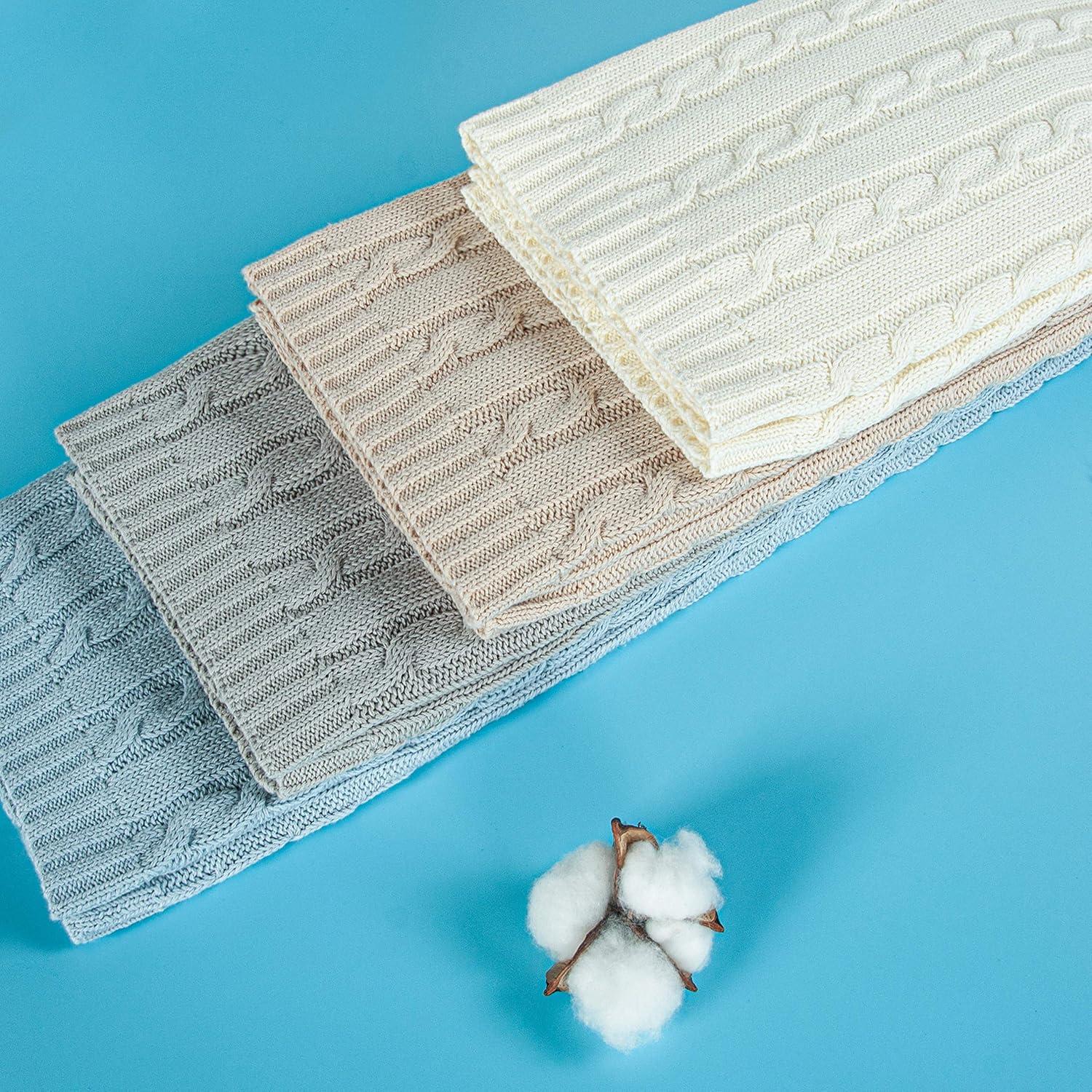 Manta de Algodón NTBAY 76x102 cm Suave y Transpirable Albaricoque