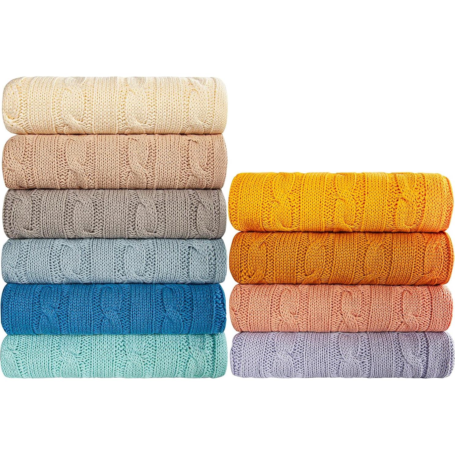 Manta de Algodón NTBAY 76x102 cm Suave y Transpirable Albaricoque