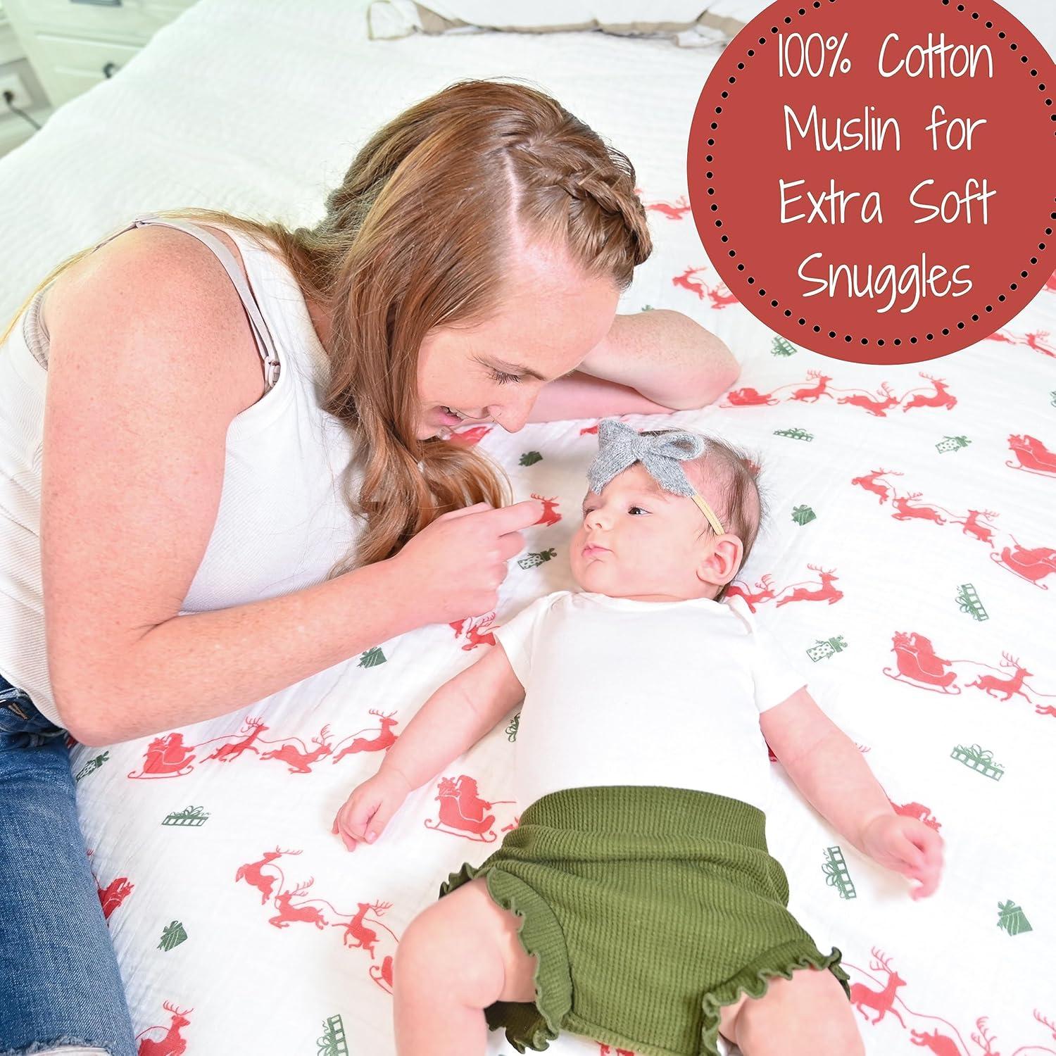 Manta para Bebé LollyBanks 100% Algodón Muselina 120x120 cm Reno