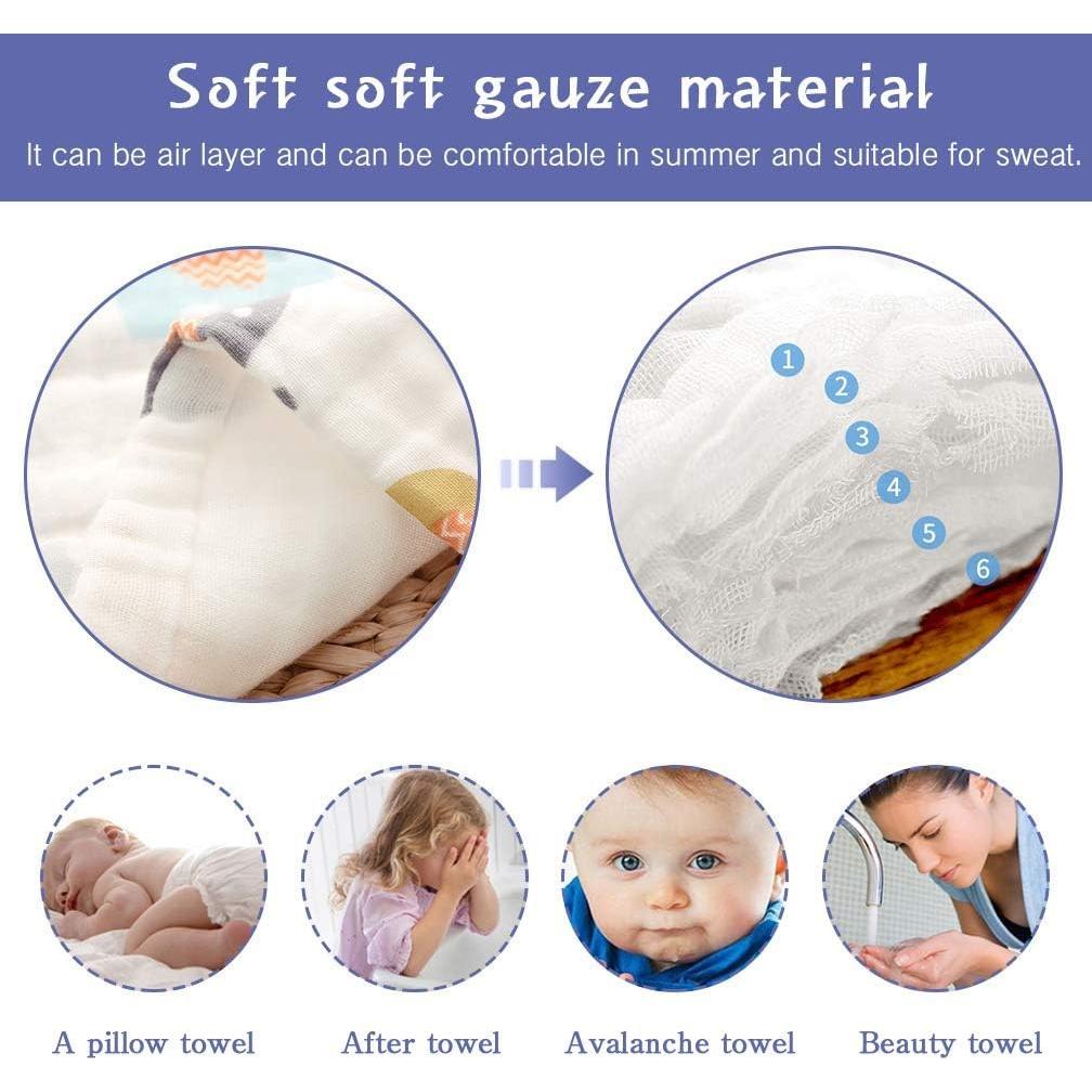 Paquete de 9 Pañales de Muselina Maveek 25x25cm Lavables