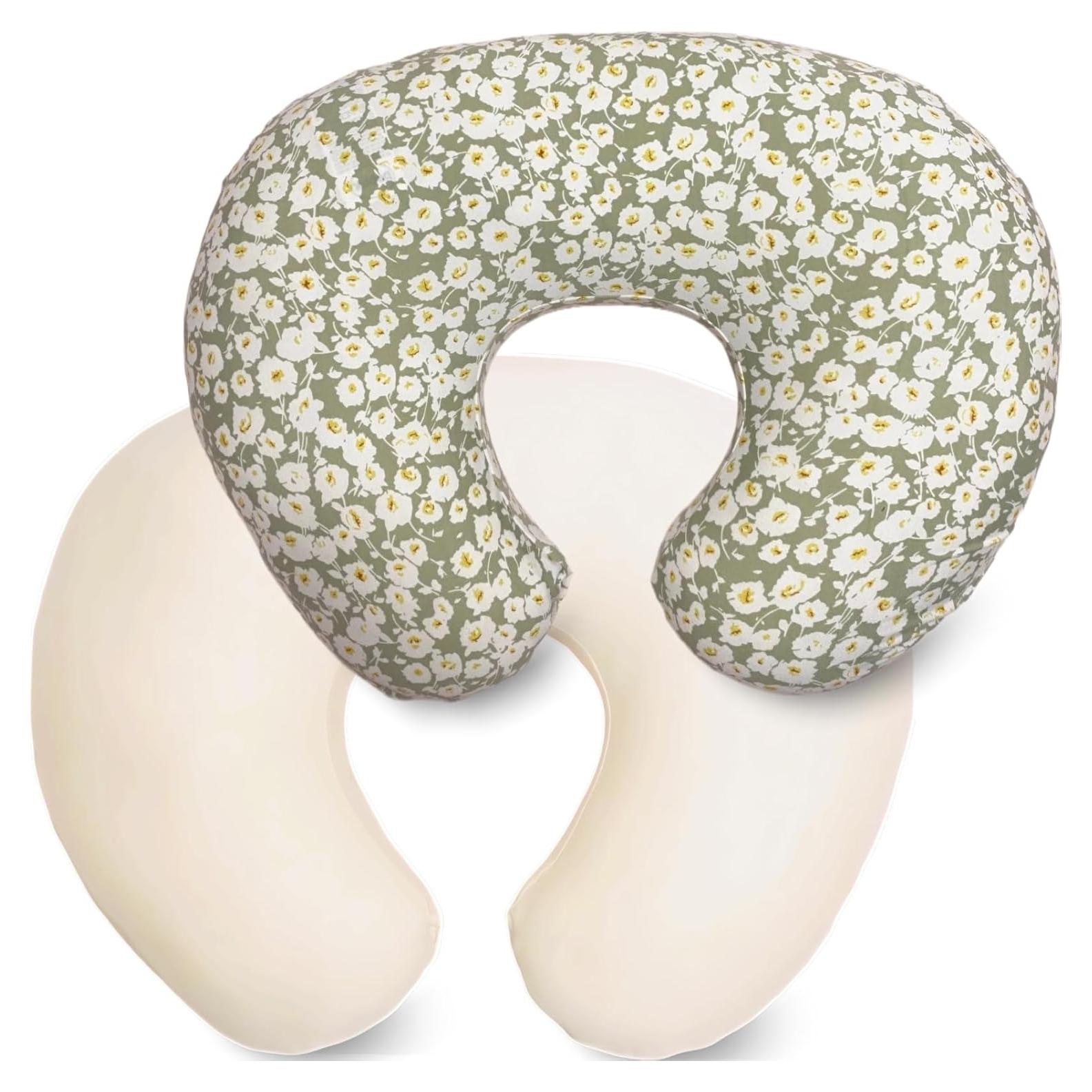 2 Fundas de Almohada de Lactancia Boppy Ultra Suaves Beige Floral
