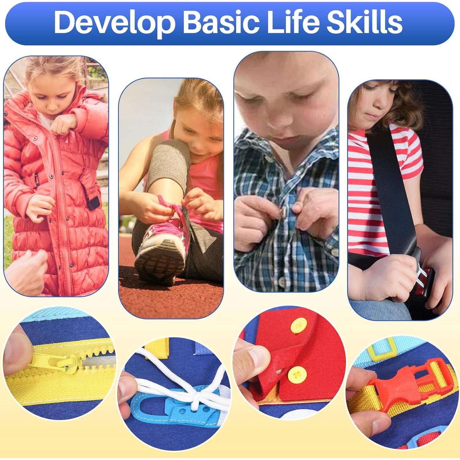 Tablero Ocupado Montessori Whizturtle Azul 8 en 1 para Niños