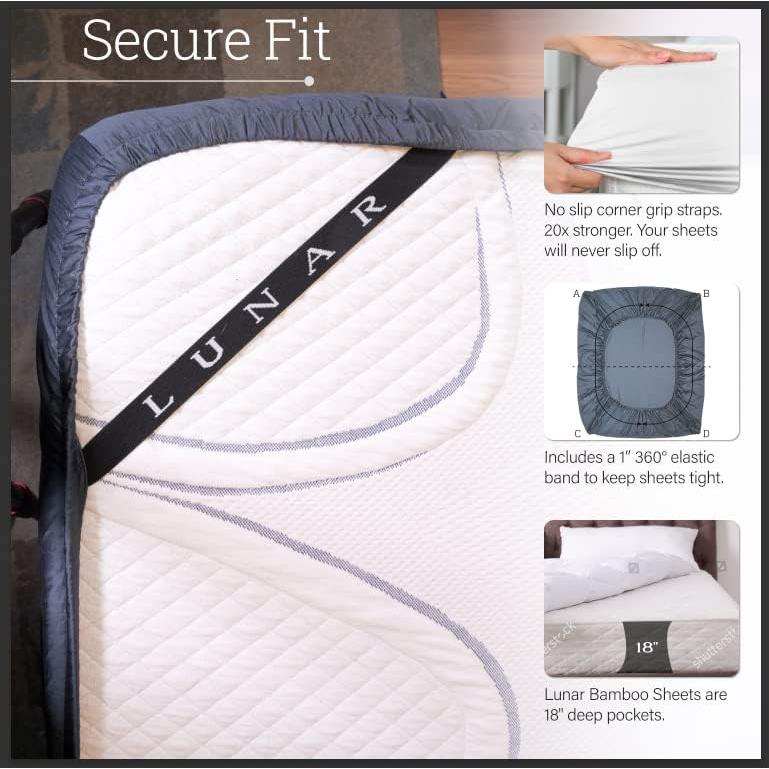 Juego de sábanas Twin XL Lunar Silks 100% rayón bambú blanco