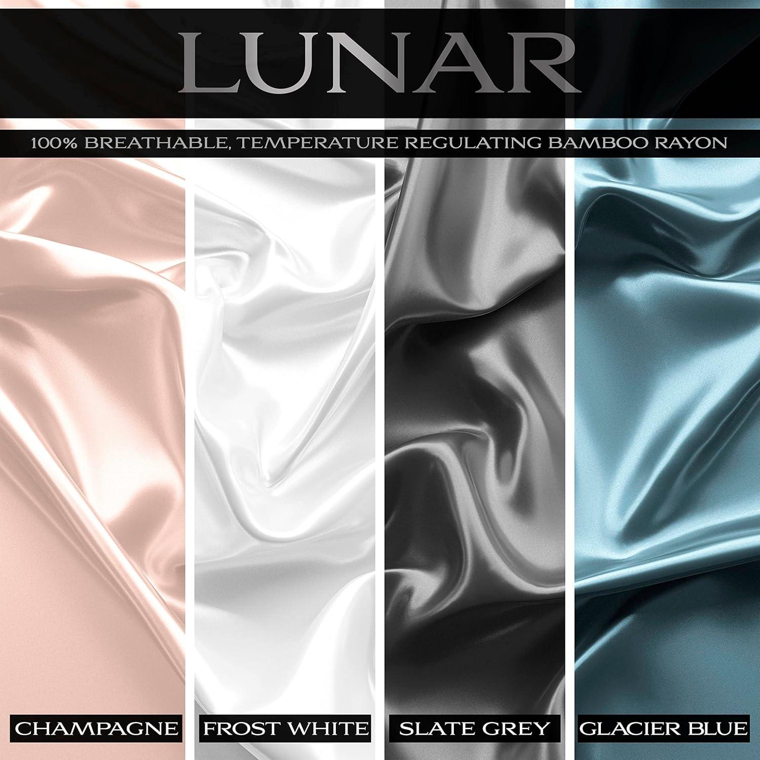 Juego de sábanas Twin XL Lunar Silks 100% rayón bambú blanco