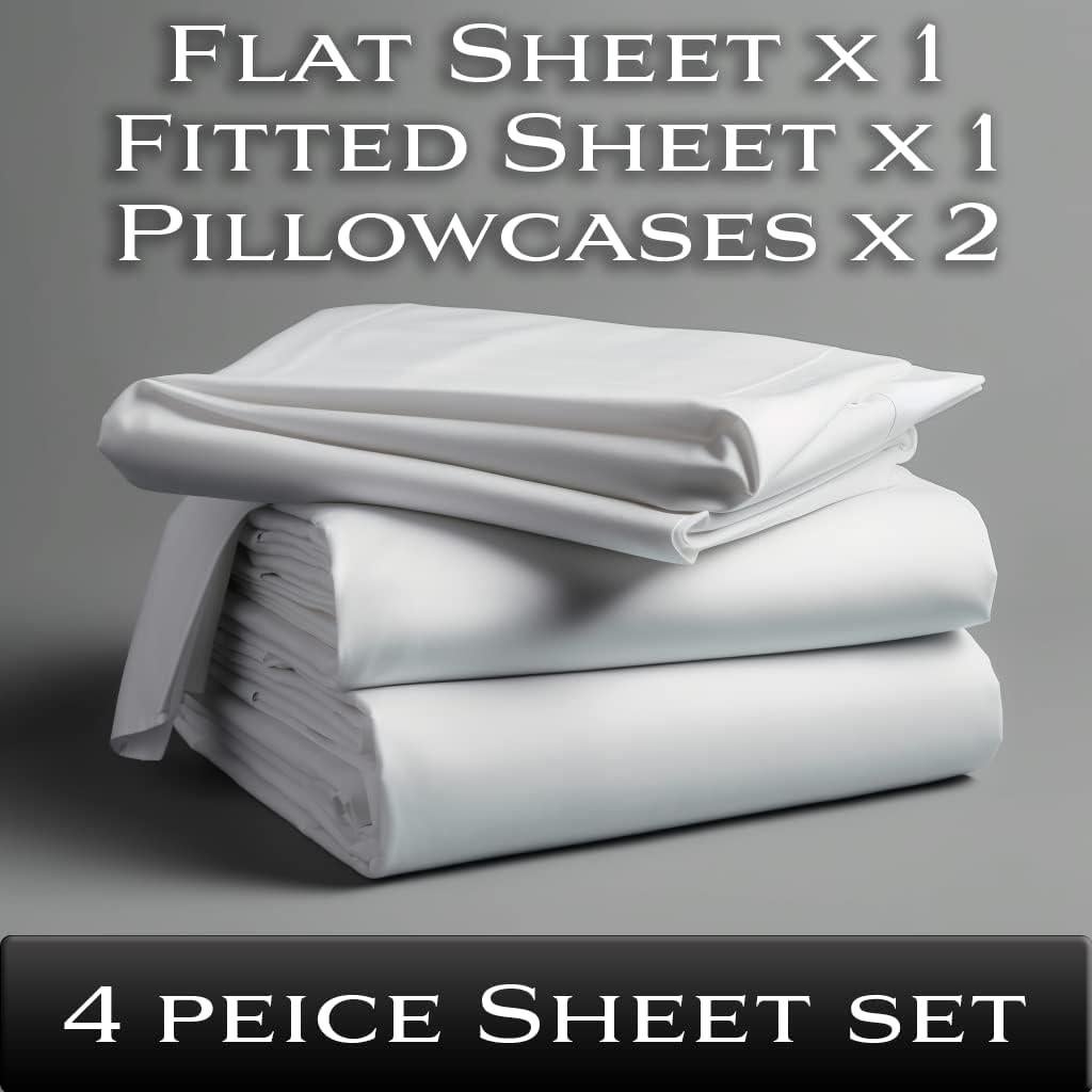 Juego de sábanas Twin XL Lunar Silks 100% rayón bambú blanco