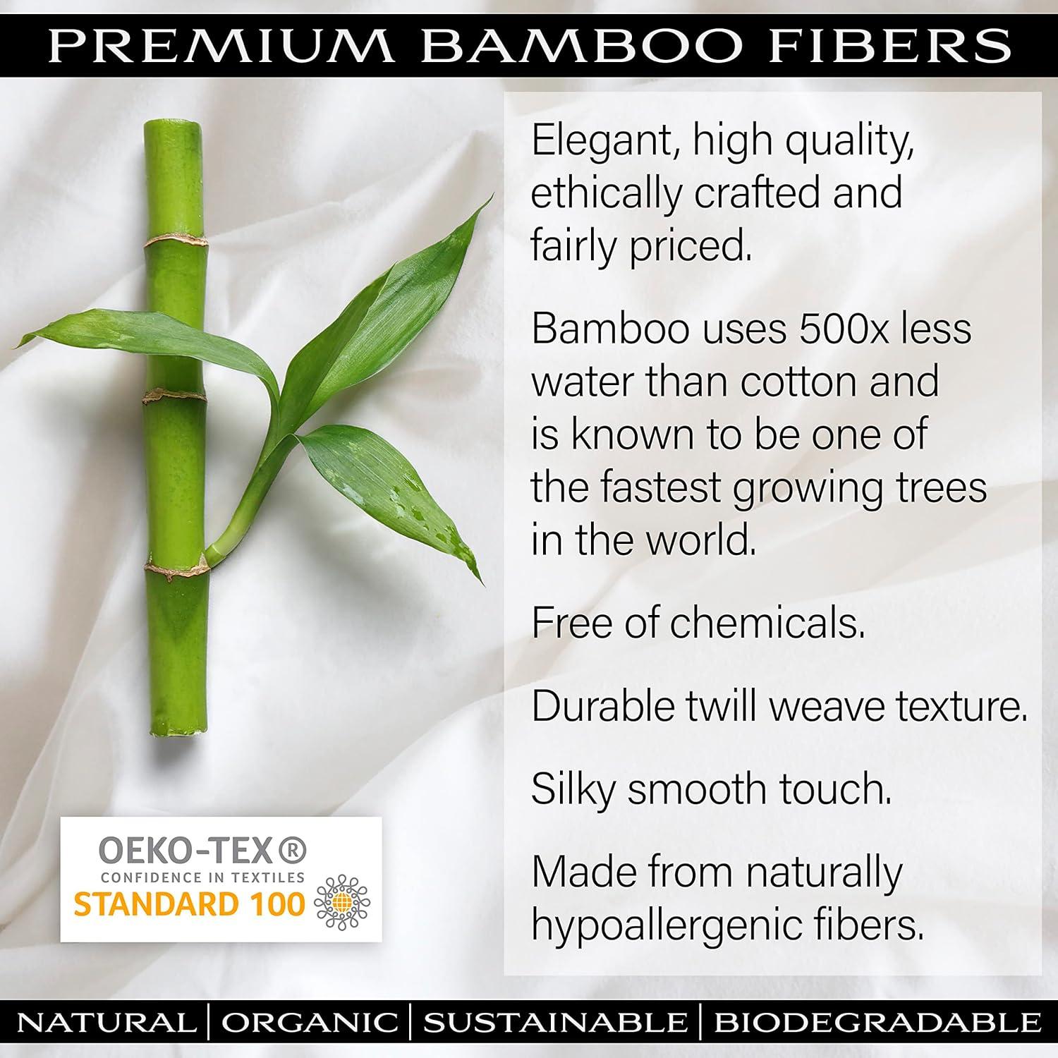 Juego de sábanas Twin XL Lunar Silks 100% rayón bambú blanco