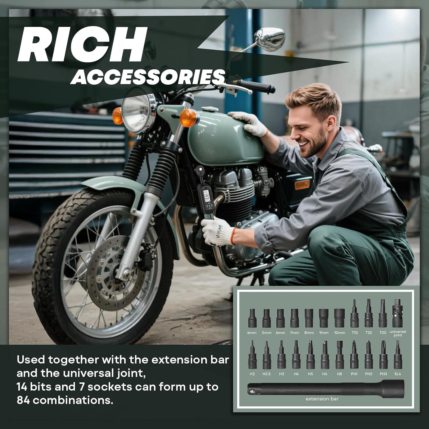 Llave de Torque Digital 1/4 VCAN ACTIVE 1.1-30 Nm Precisión