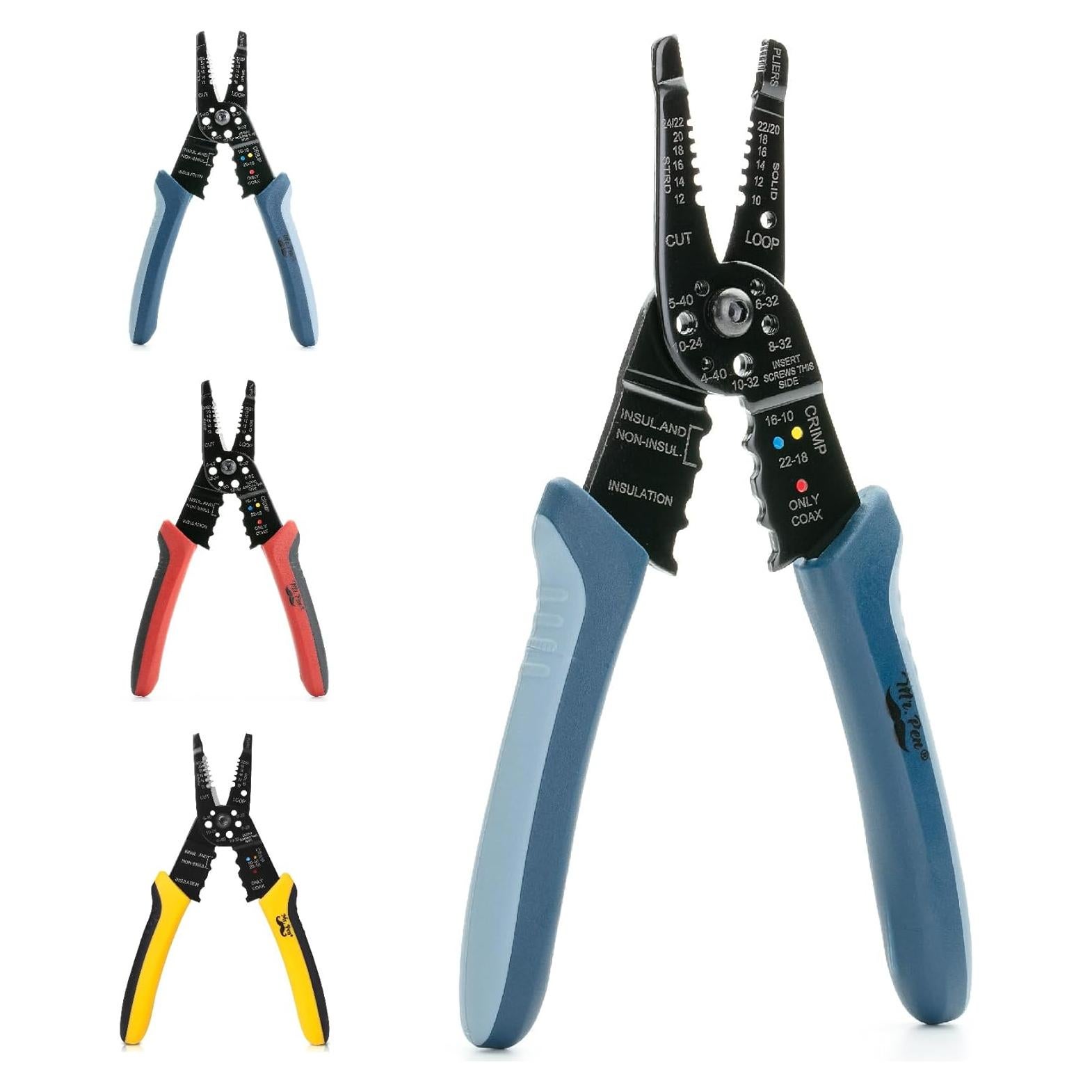 Desforrador de Cables Mr. Pen 20.32 cm Azul - Cortador Ergonómico