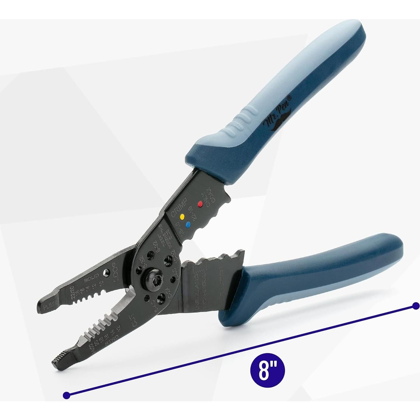 Desforrador de Cables Mr. Pen 20.32 cm Azul - Cortador Ergonómico