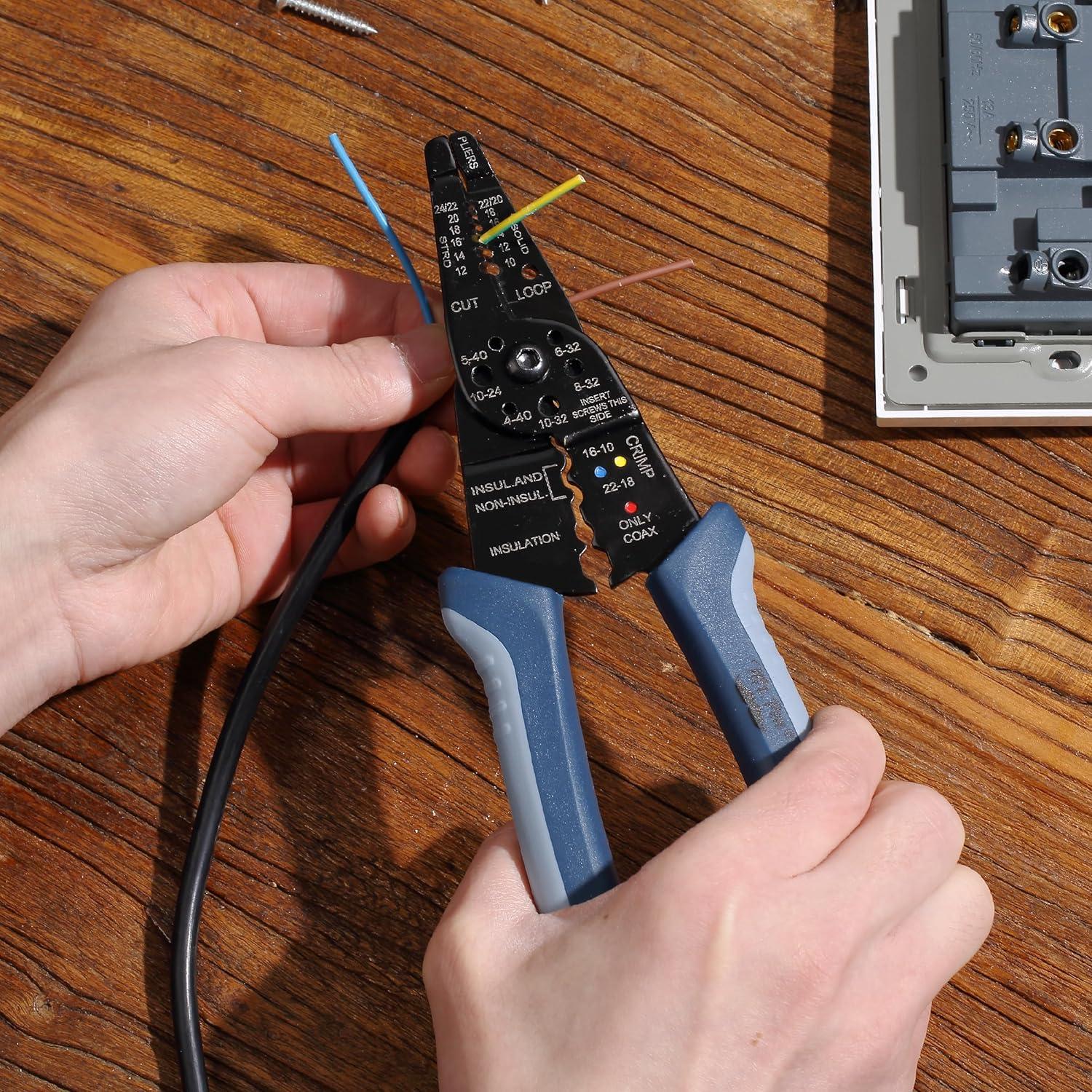 Desforrador de Cables Mr. Pen 20.32 cm Azul - Cortador Ergonómico