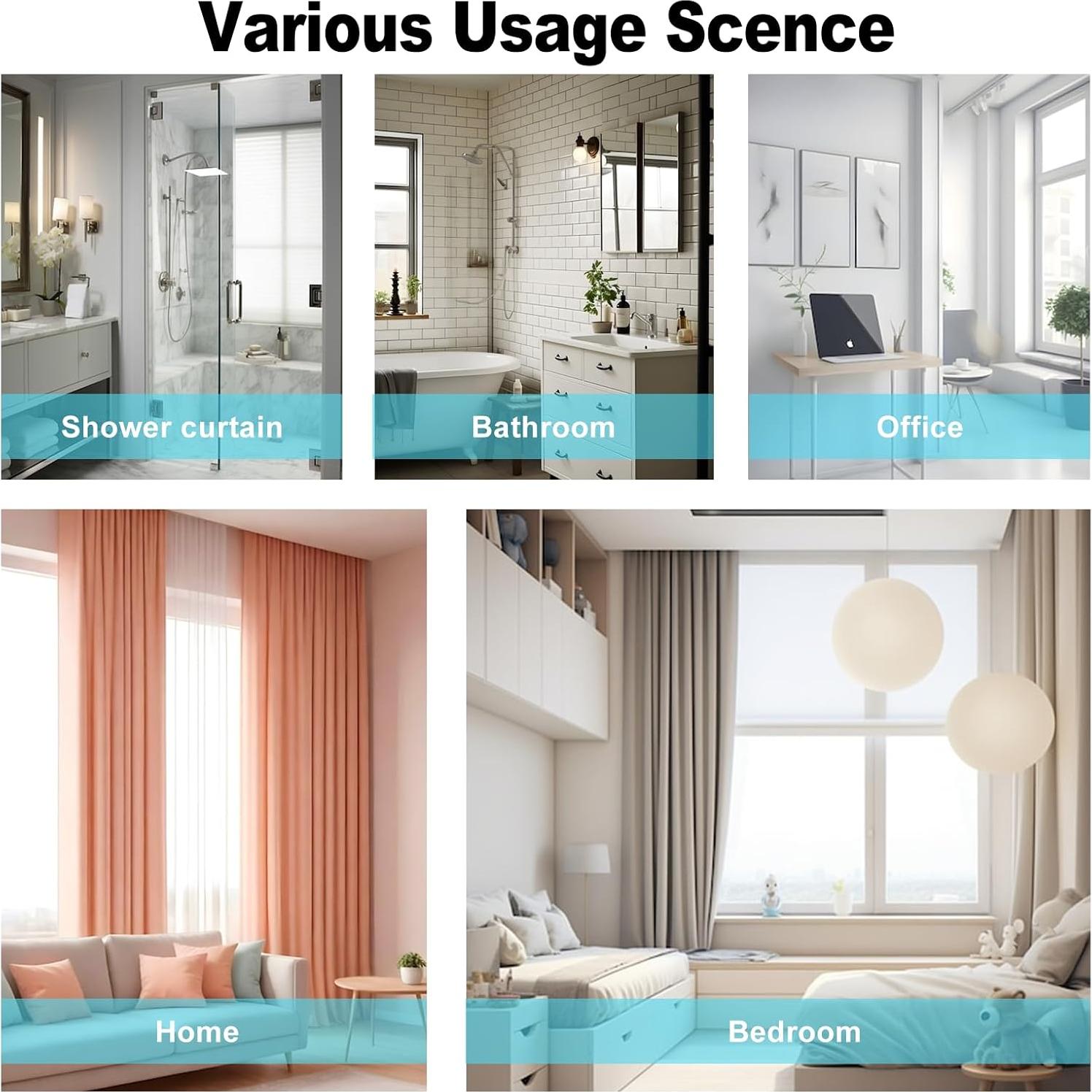 Riel de Cortina Autoadhesivo Wadoy 81 cm Montaje en Techo/Pared