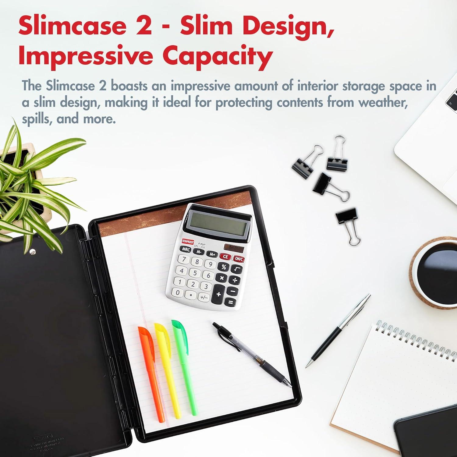 Clipboard Dexas Slimcase 2 Negro con Almacenamiento A4