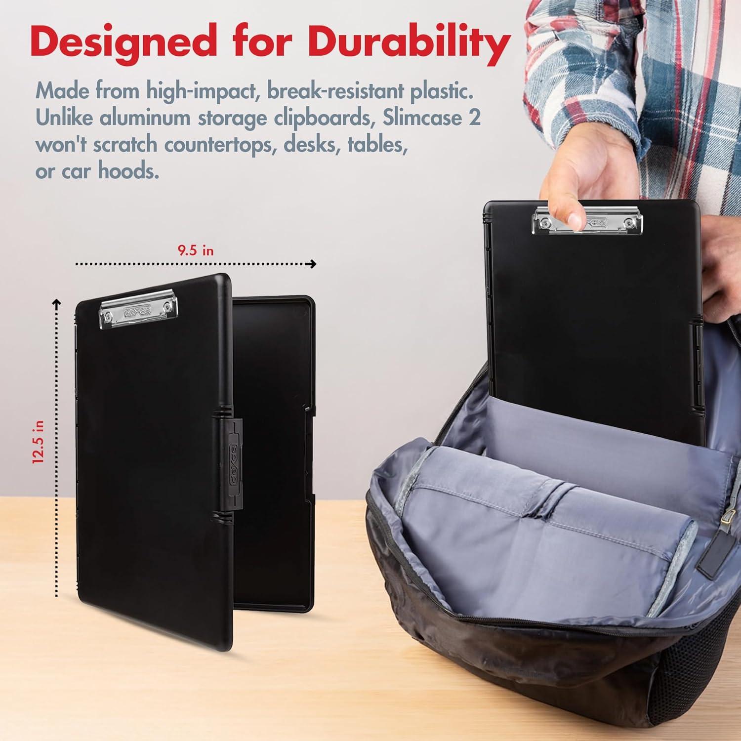 Clipboard Dexas Slimcase 2 Negro con Almacenamiento A4